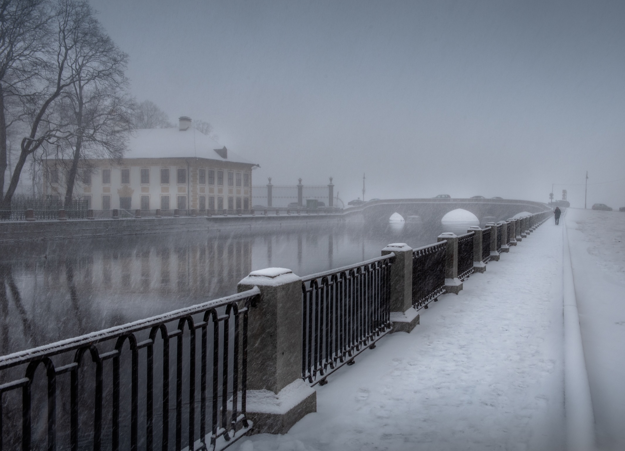 Петербург, снег, туман, вьюга, зима, черно-белое , Khlebnikova Ekaterina