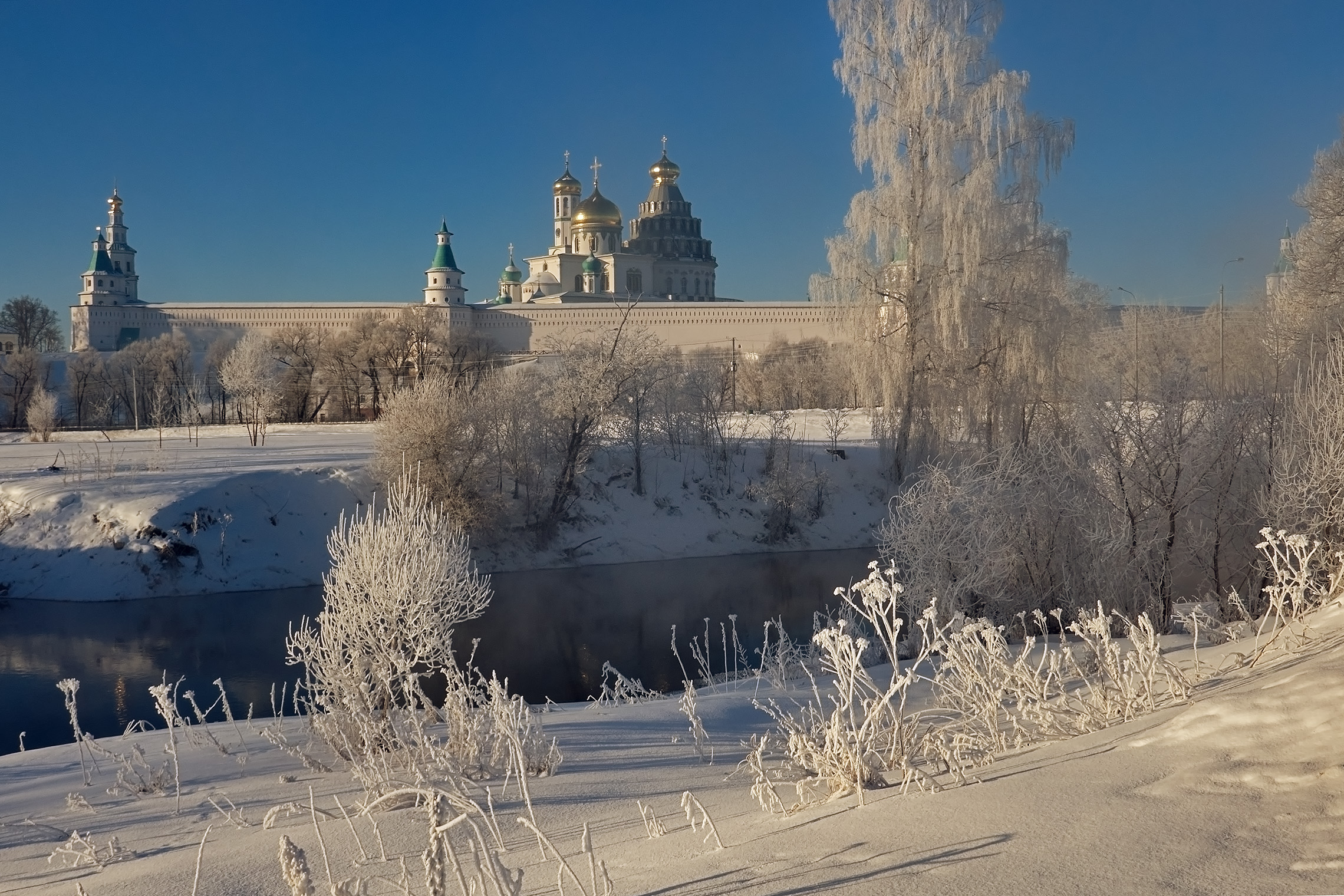 новый иерусалим, река истра, зима, мороз, иней, Медведев Александр