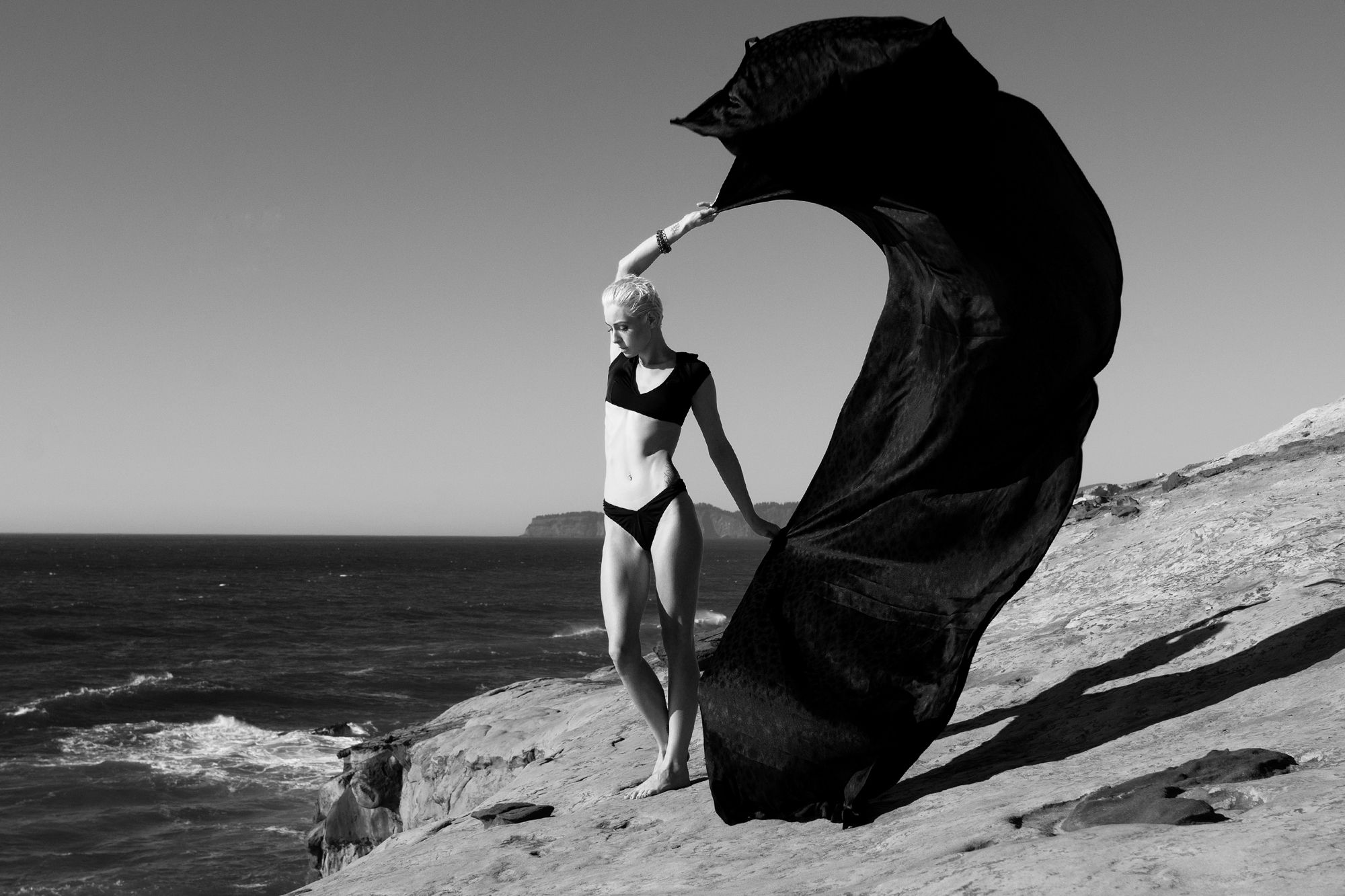model, oregoncoast, windy, Fast Photography