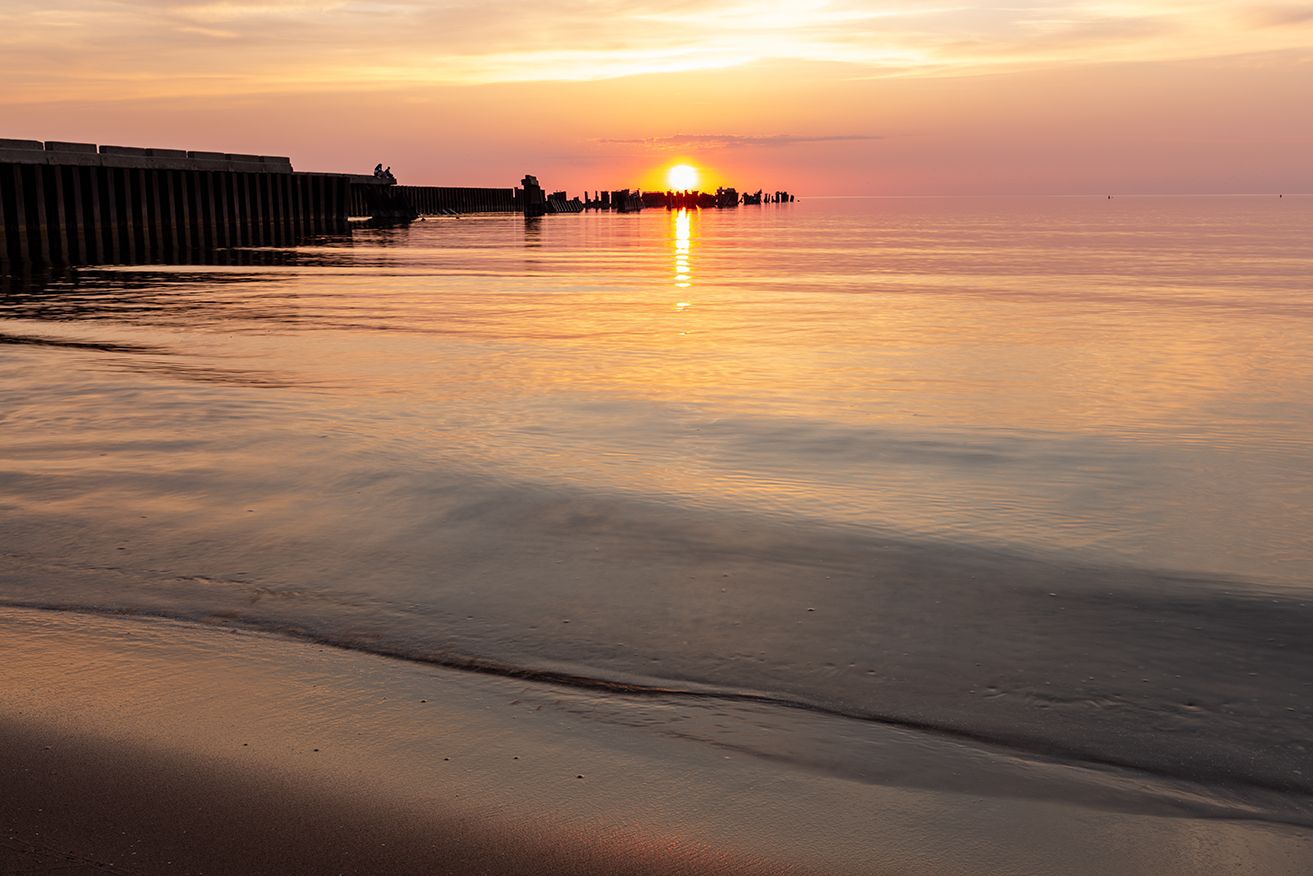 нарвский залив усть-нарва вечер закат море волны, Четвертной Сергей