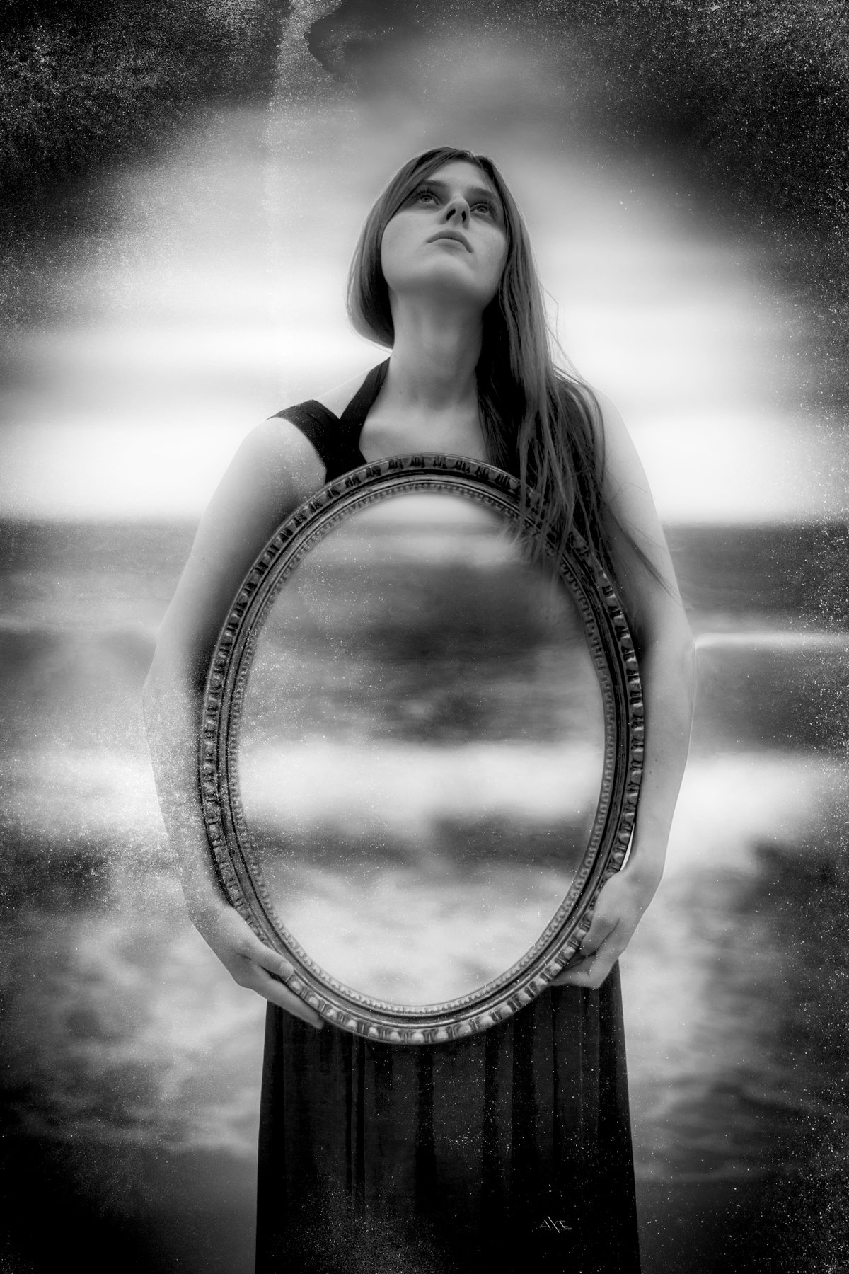 Baltic Sea, Black and white, Feeling, Mirror, Portrait, Woman, Руслан Болгов (Axe)