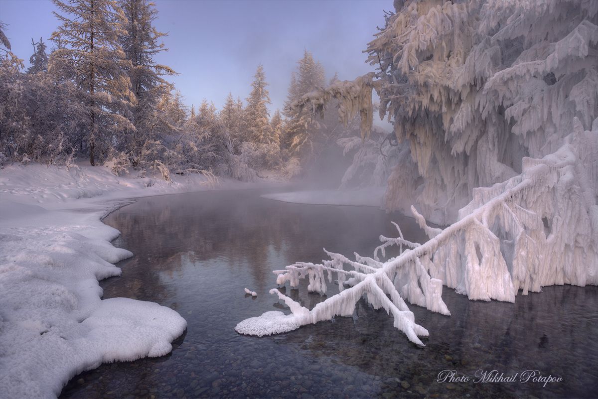 якутия, оймякон, тайга, лесотундра, зима, холод, Потапов Михаил