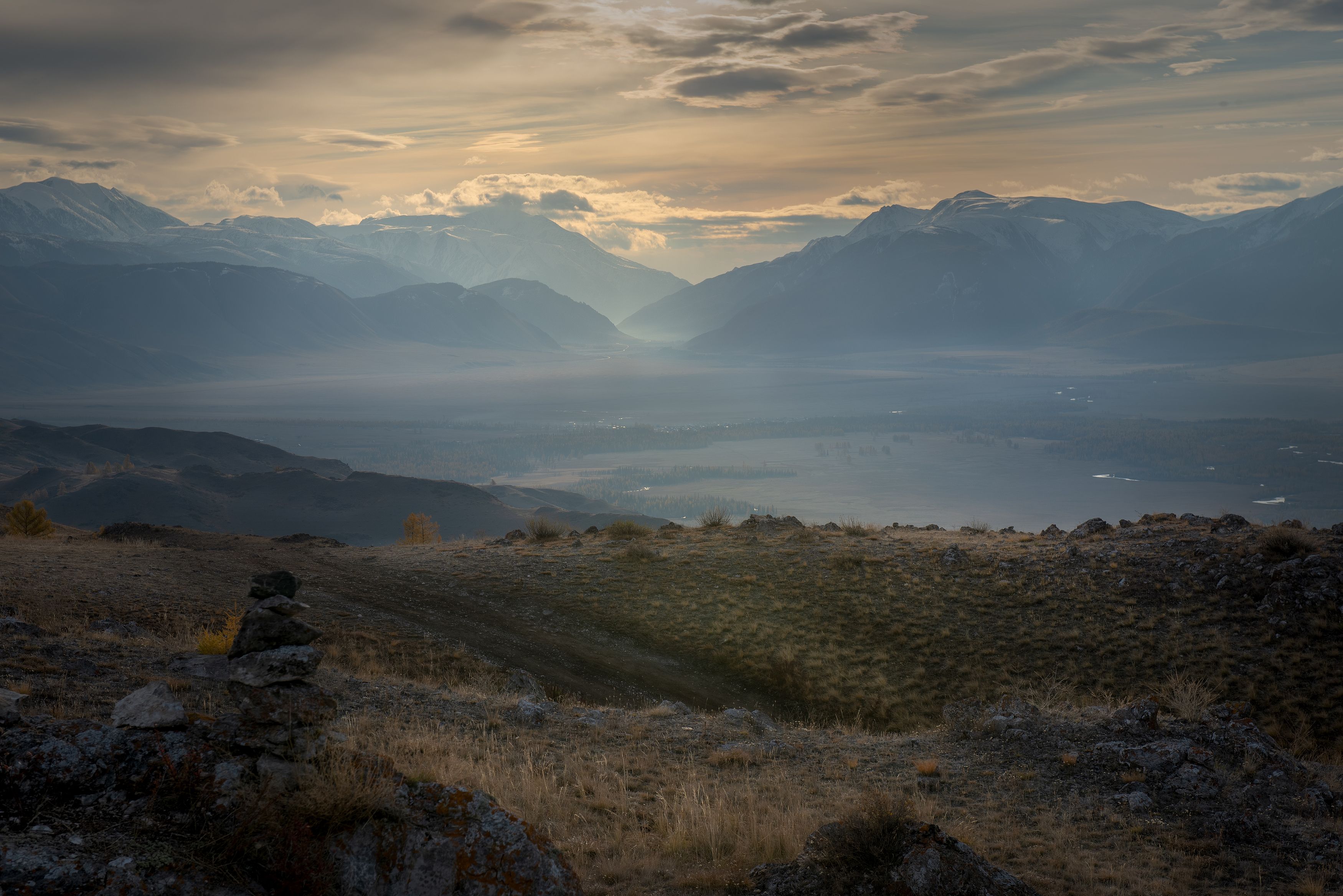 Курайская степь; Горный Алтай; Рассвет, Рустем Диков