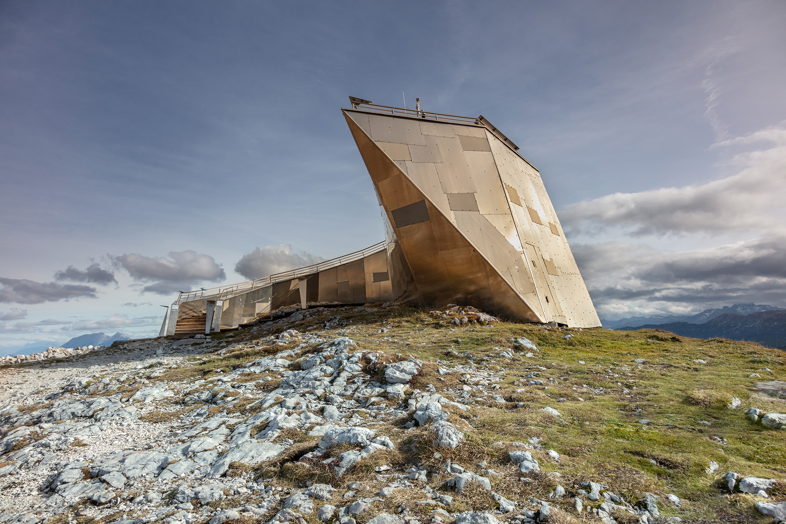 alps, mountains, sunset, bridge, platform, architecture, noah\'s ark, austria,,  Gregor