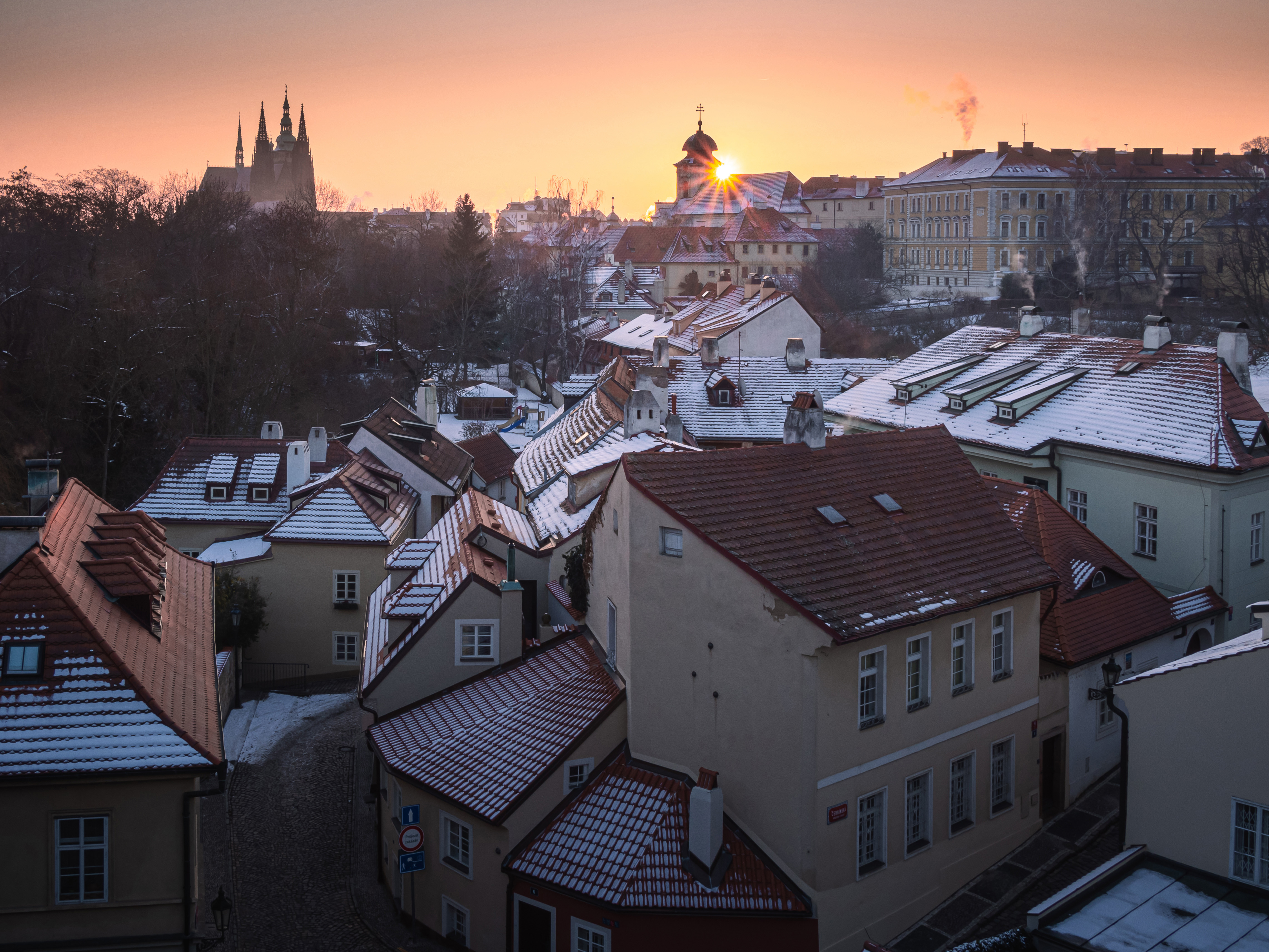 prague,praha,old town,city,snow,winter,czechia,sunrise,olympus, Slavomír Gajdoš