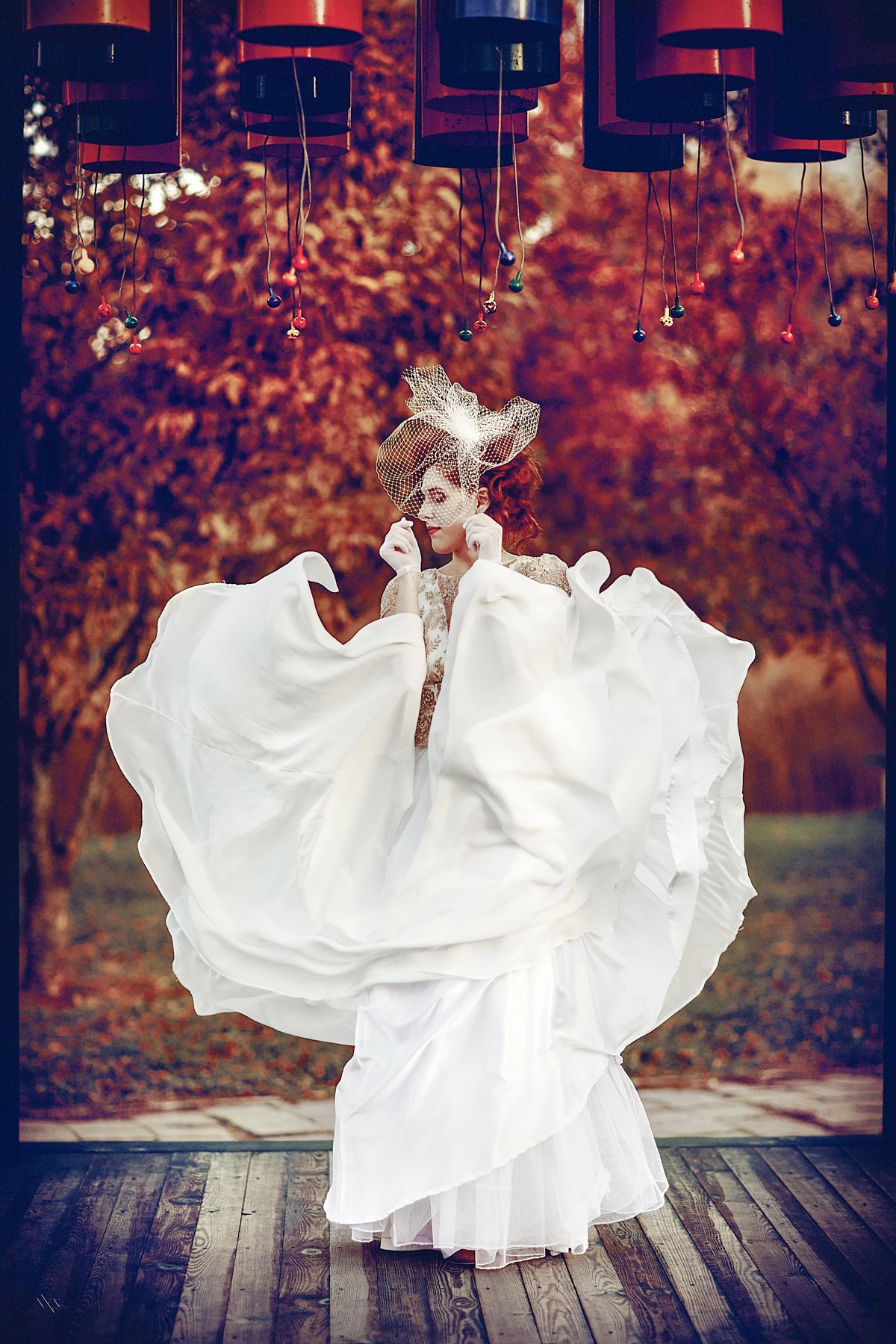 Autumn, Dress, Flowers, Portrait, Woman, Руслан Болгов (Axe)