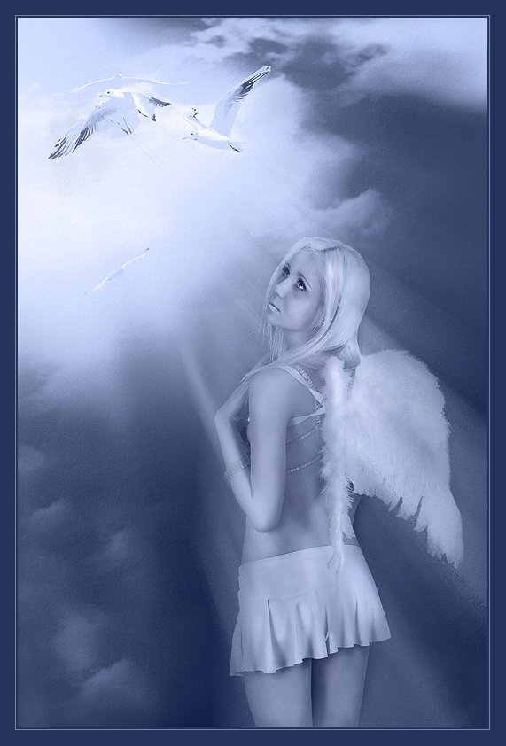 девушка, полет, ангел, tolyan139