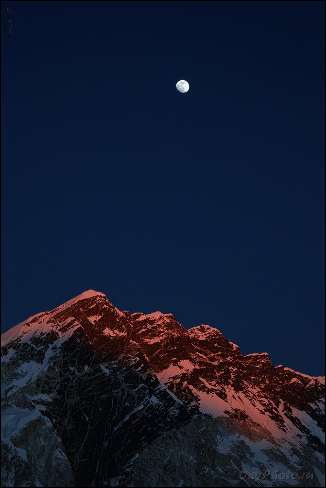 непал, гималаи, трек к бл эвереста, nepal, himalaya, trek to bc everest, нупцзе, nuptse, луна, moon, Оксана Борц
