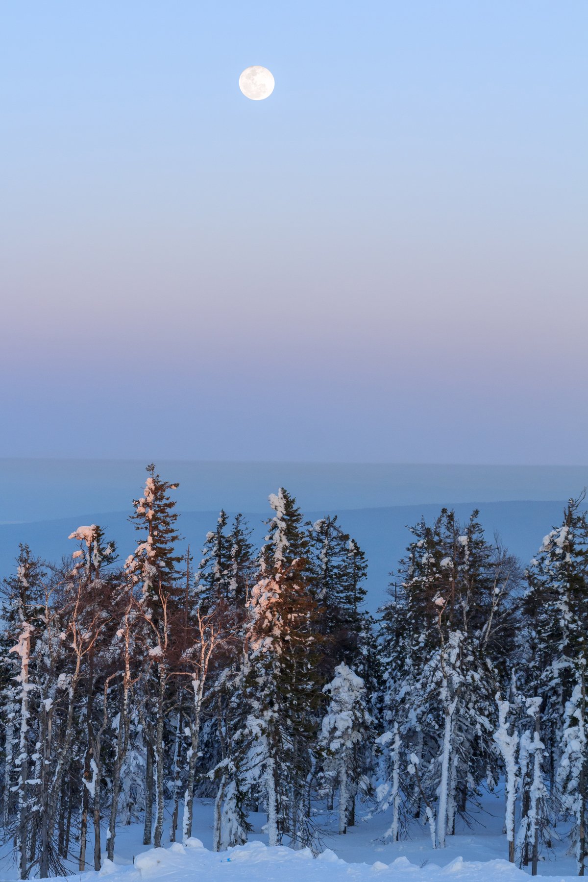 гора белая, пейзаж, закат, восход, луна, урал, россия, природа, снег, зима, Сергей Гарифуллин