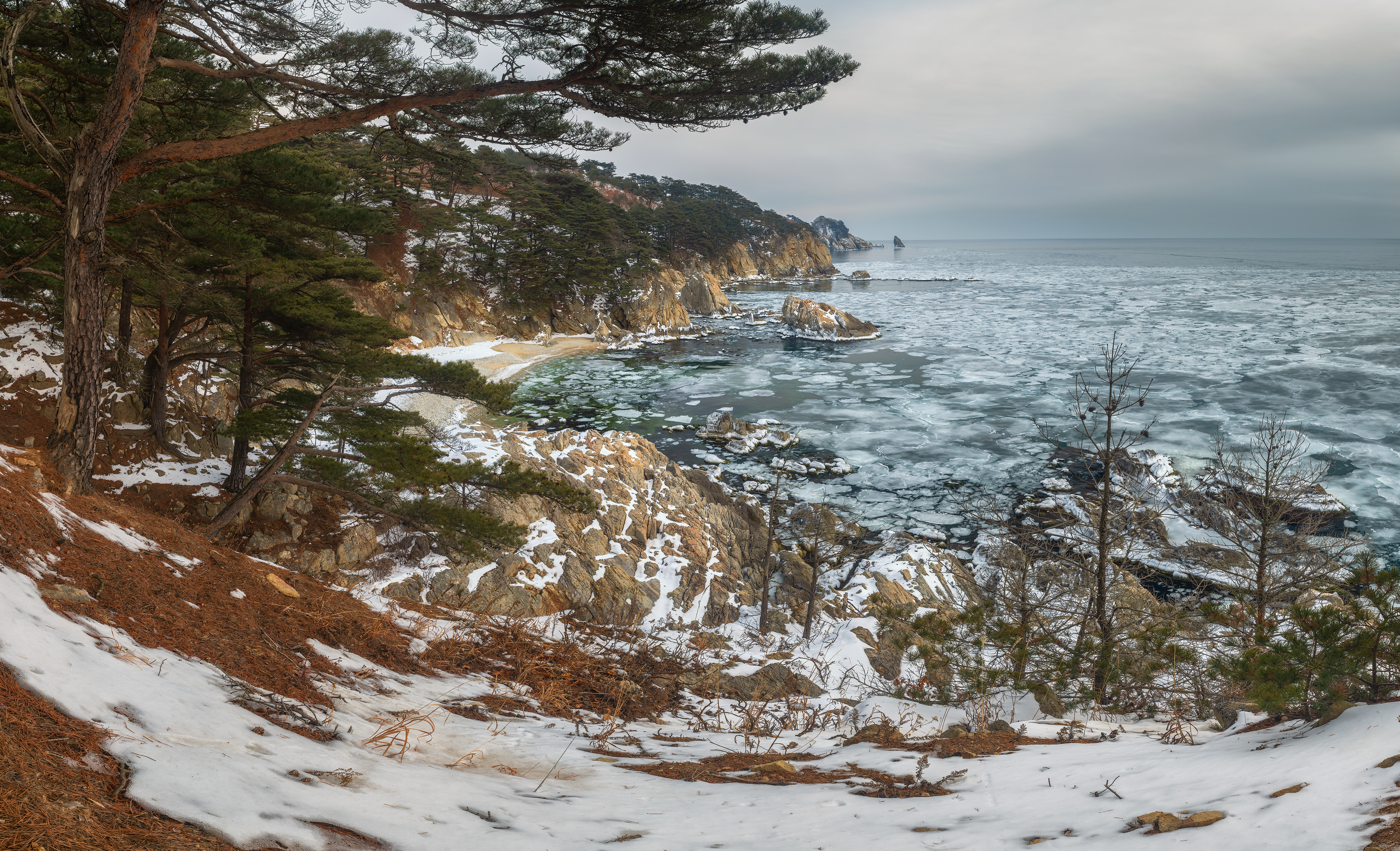 мыс теляковского, полуостров гамова, приморье, японское море, зима, Чекалев Алексей