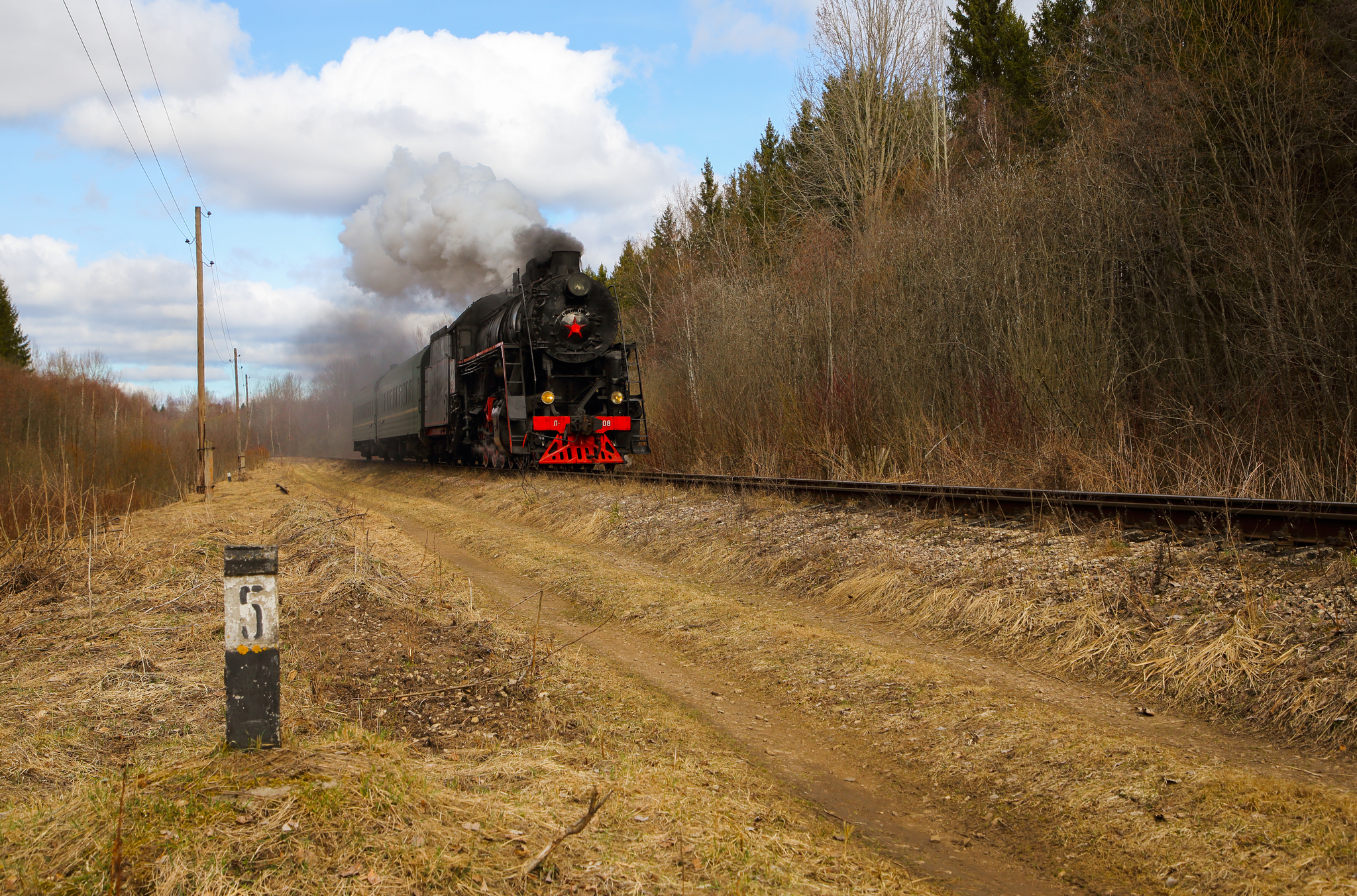 локомотив, паровоз, осень, пейзаж, Мурзинов Виктор