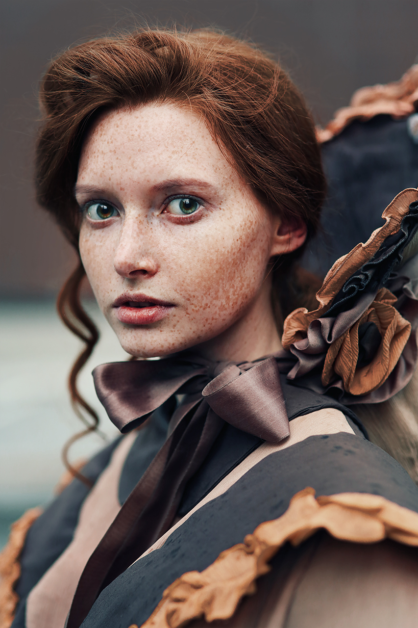 девушка, костюм, история, шляпка, бант, рыжая, Англия, 19 век, Дарья Комарова