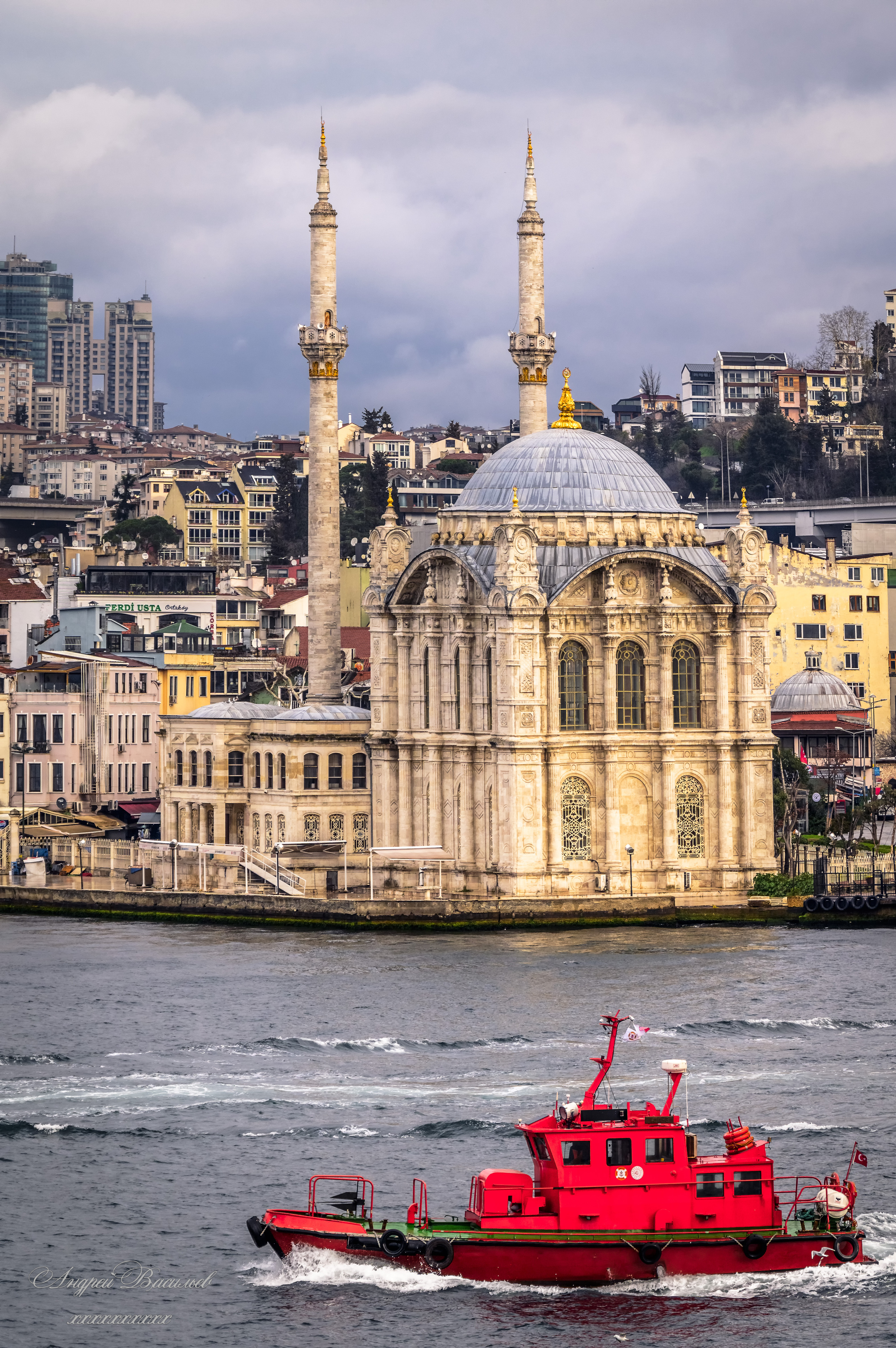 городской пейзаж, архитектура, мечети, Бююк Меджидие, Босфор, Турция, Стамбул, Васильев Андрей