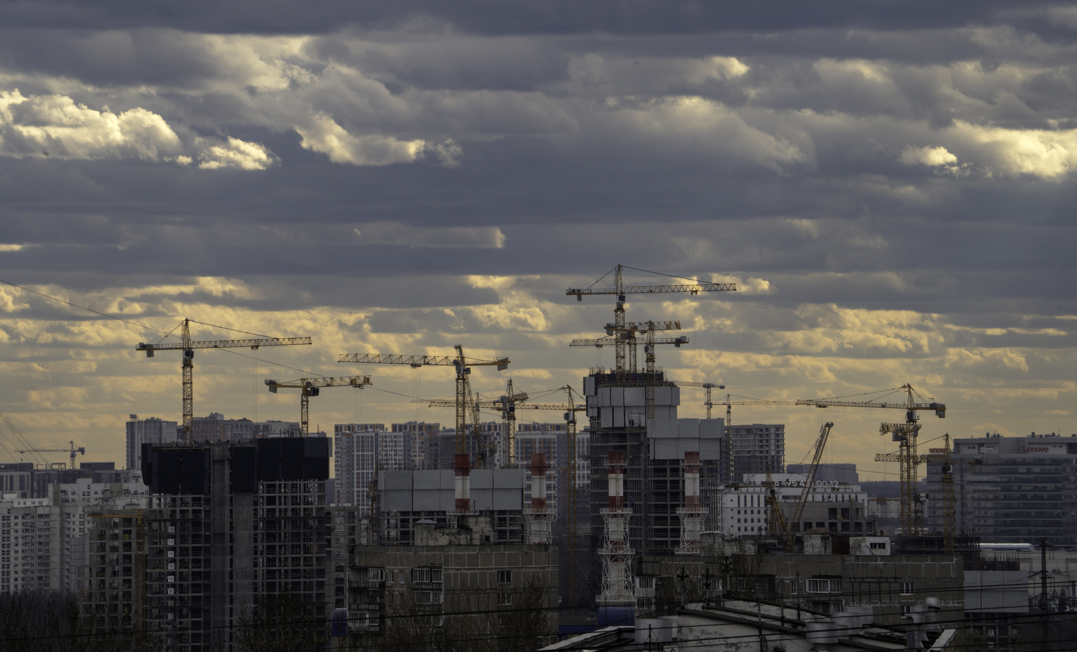 Москва, Тушино, стройка, закат, , Гаврилов Юрий