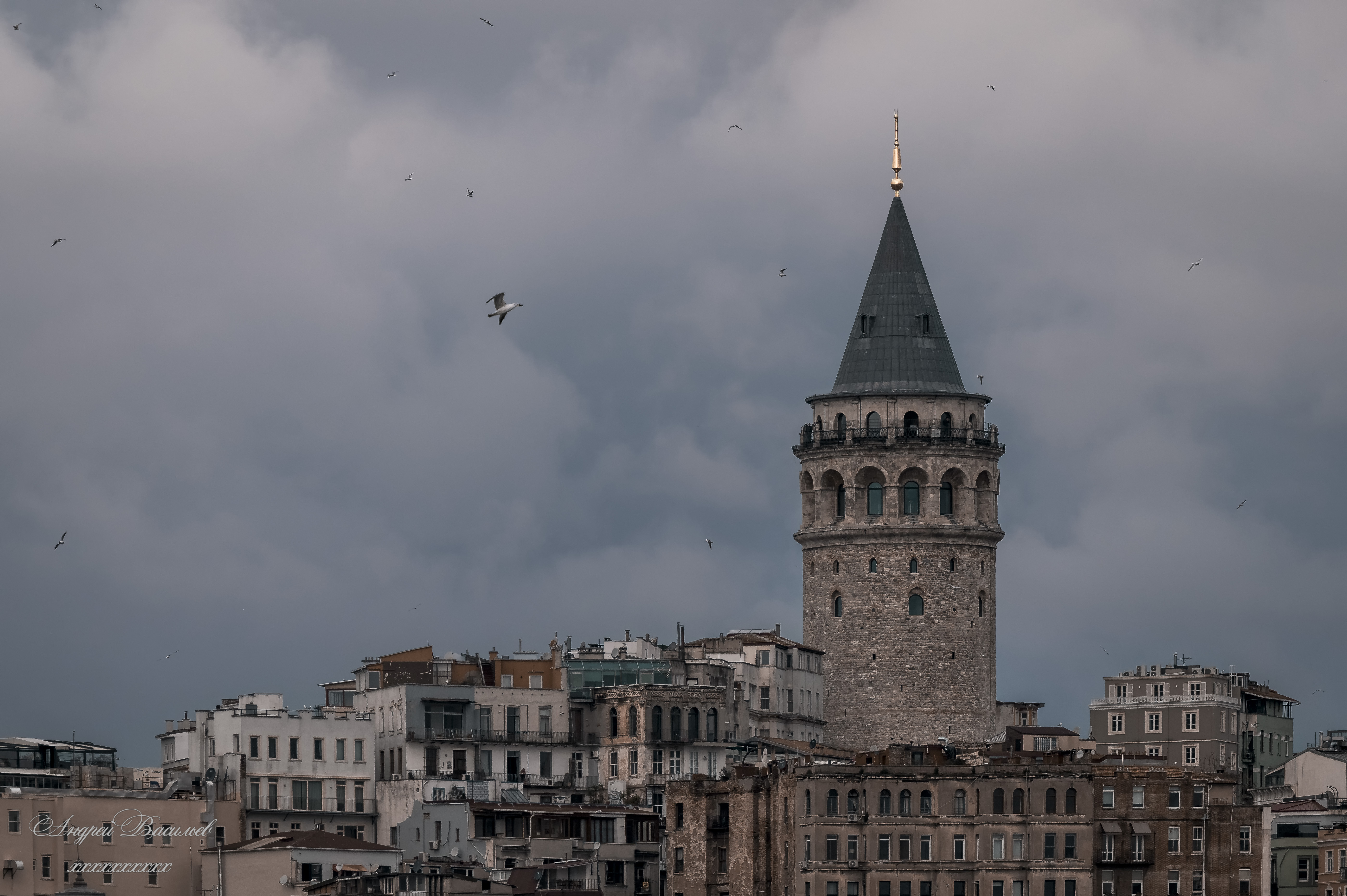 городской пейзаж, архитектура, башни, Босфор, Турция, Стамбул, Васильев Андрей