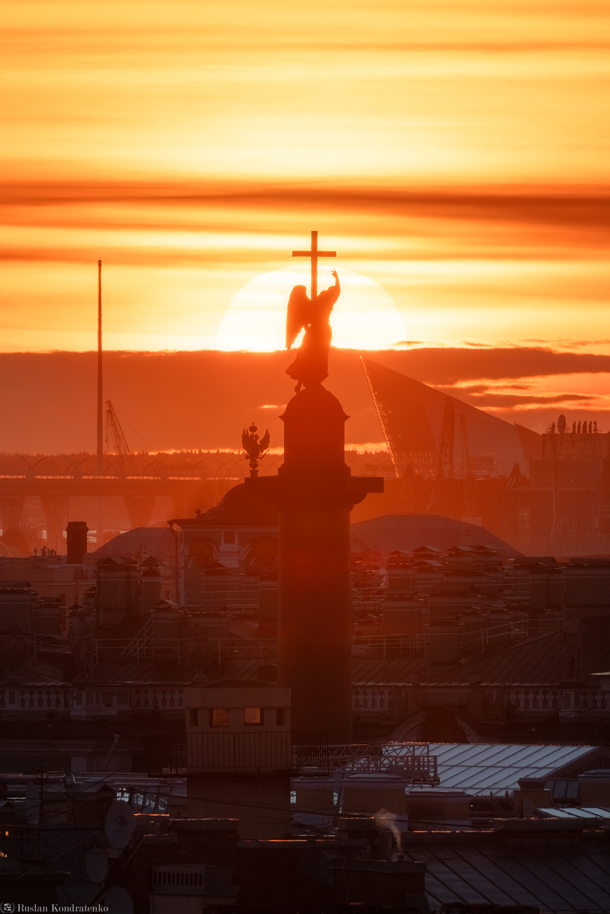 Александровская колонна, Санкт-Петербург, закат, Кондратенко Руслан