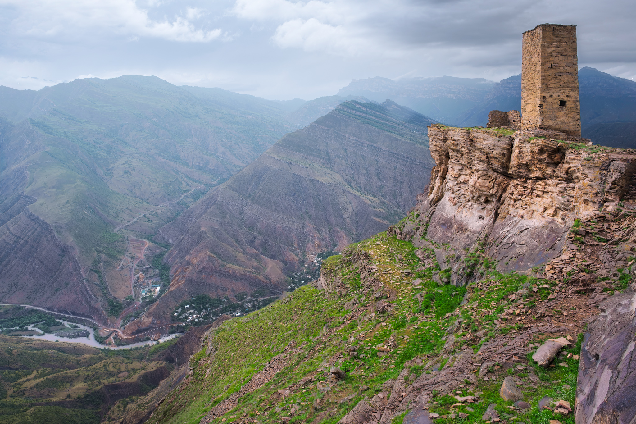 кавказ, гоор, горы, облака, towers, mountains, clouds., Леонтьев Константин