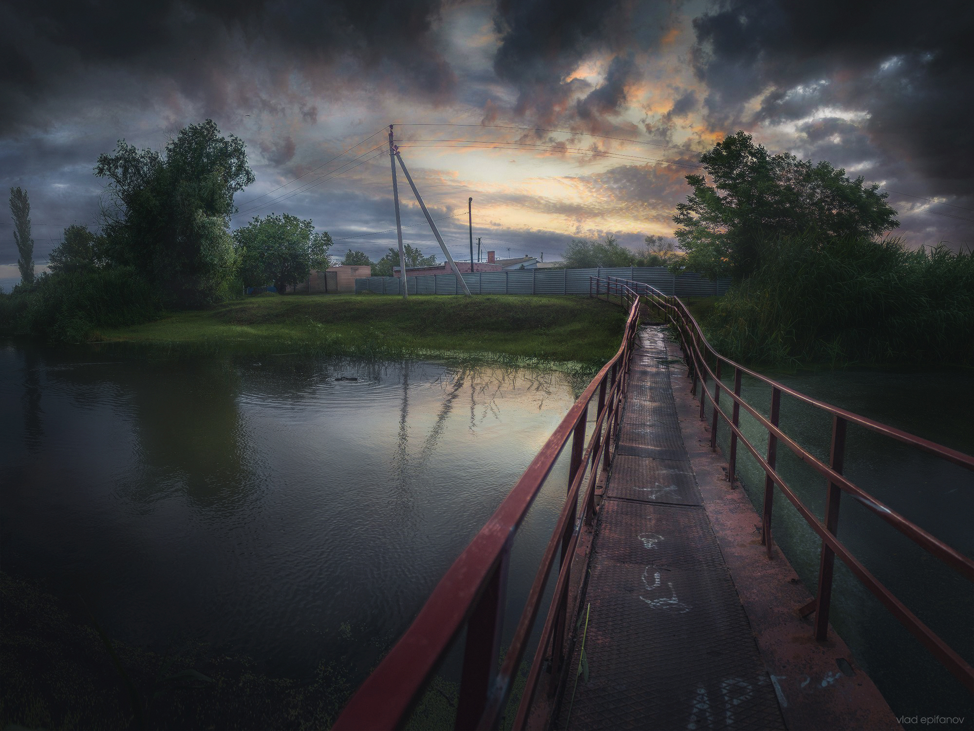 река, мост, лето, рассвет, утро, Епифанов Влад