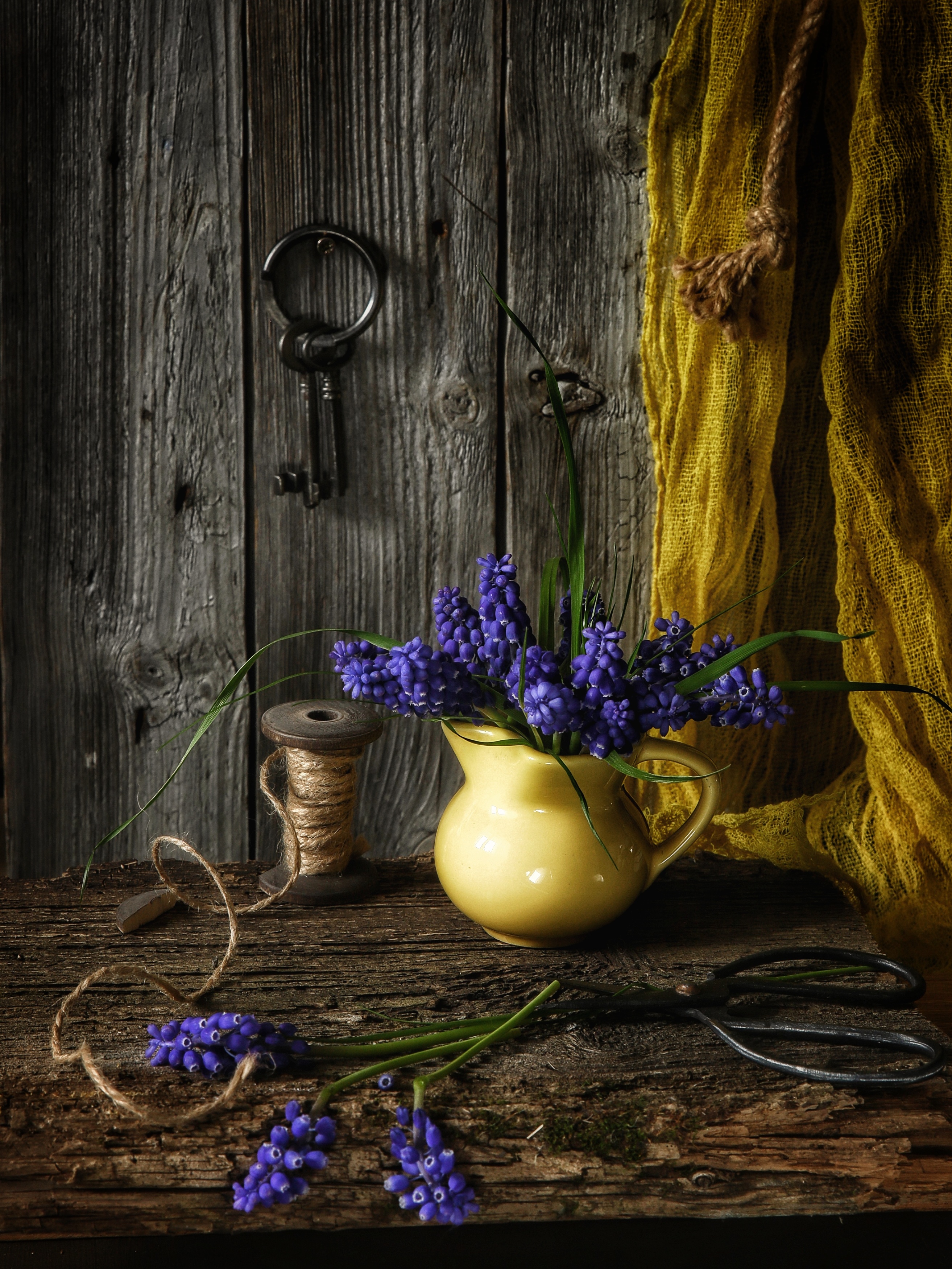 натюрморт, цветы, мускари, Angelica Medvedeva