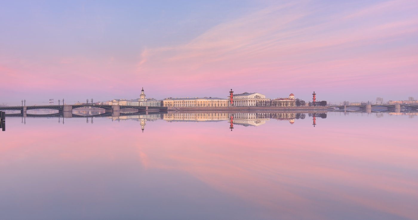 Весна, Дворцовый мост, Нева, Река, Санкт петербург, Стрелка в.о., Утро, Сергей Лукс