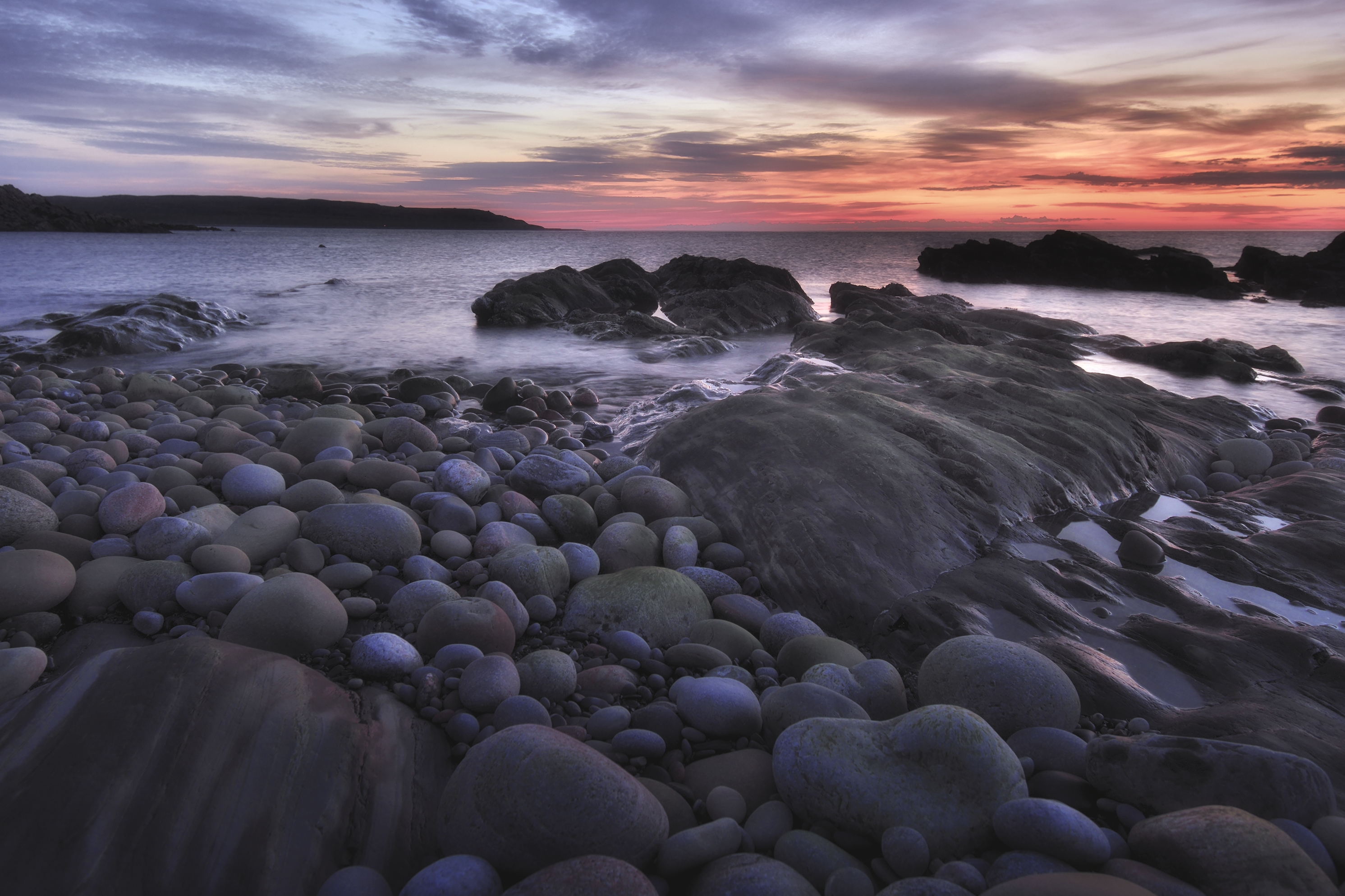 кольский, море, камни, закат, Алексей Никонов