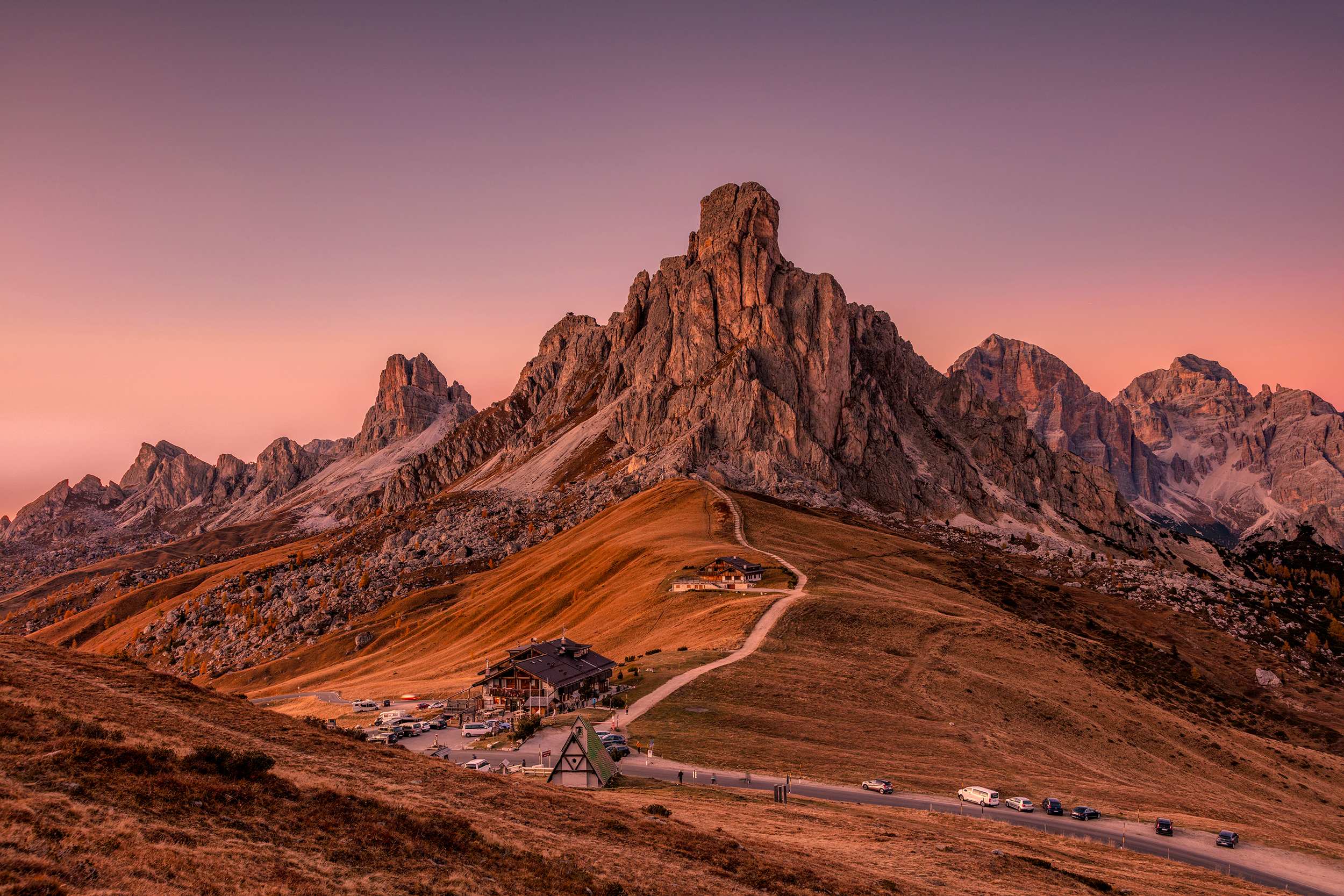 alps, mountains, italy, passo giau, landscape, sky, sunset, dolomiti,,  Gregor