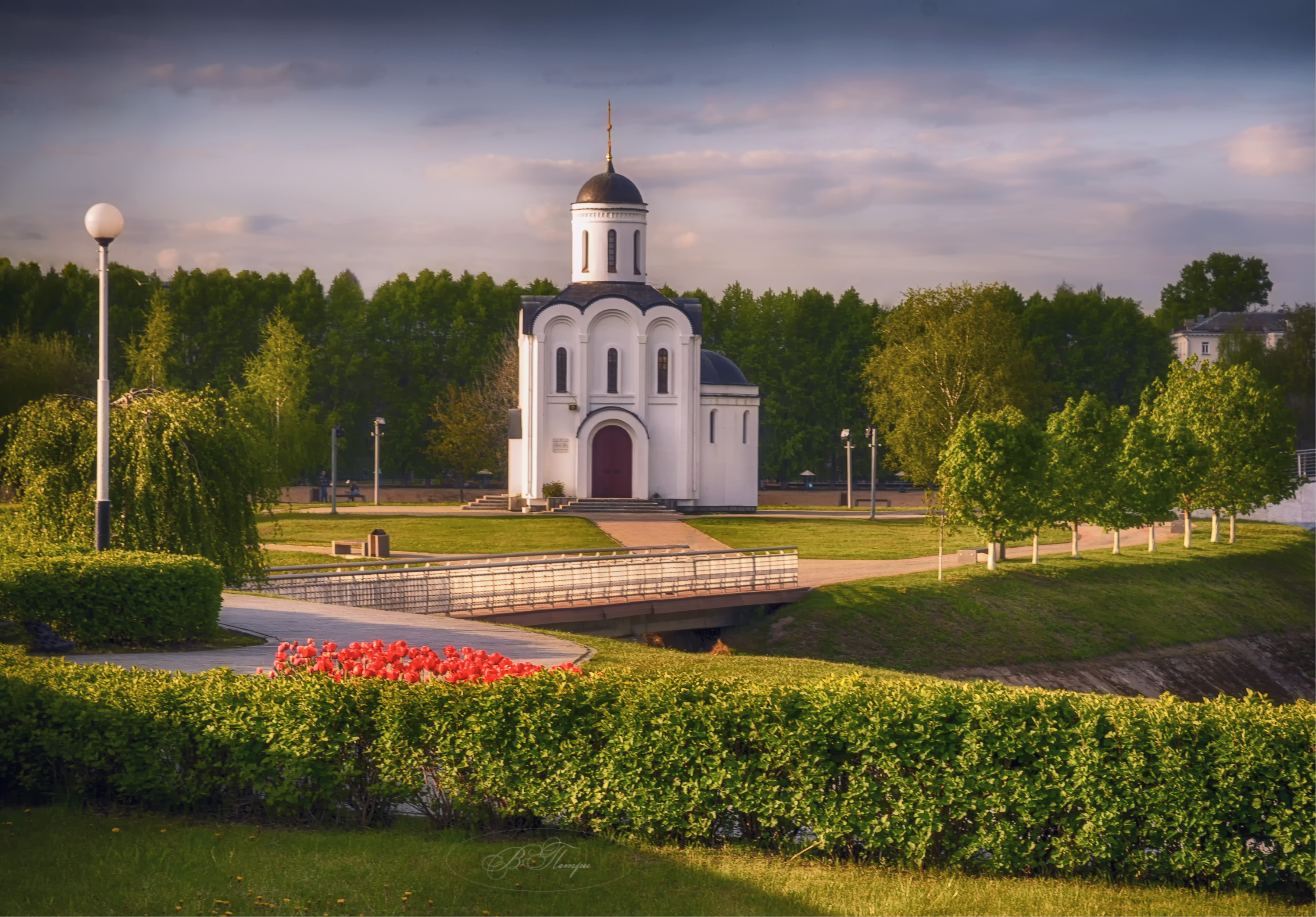 церковь тюльпаны фонарь, Вера Петри