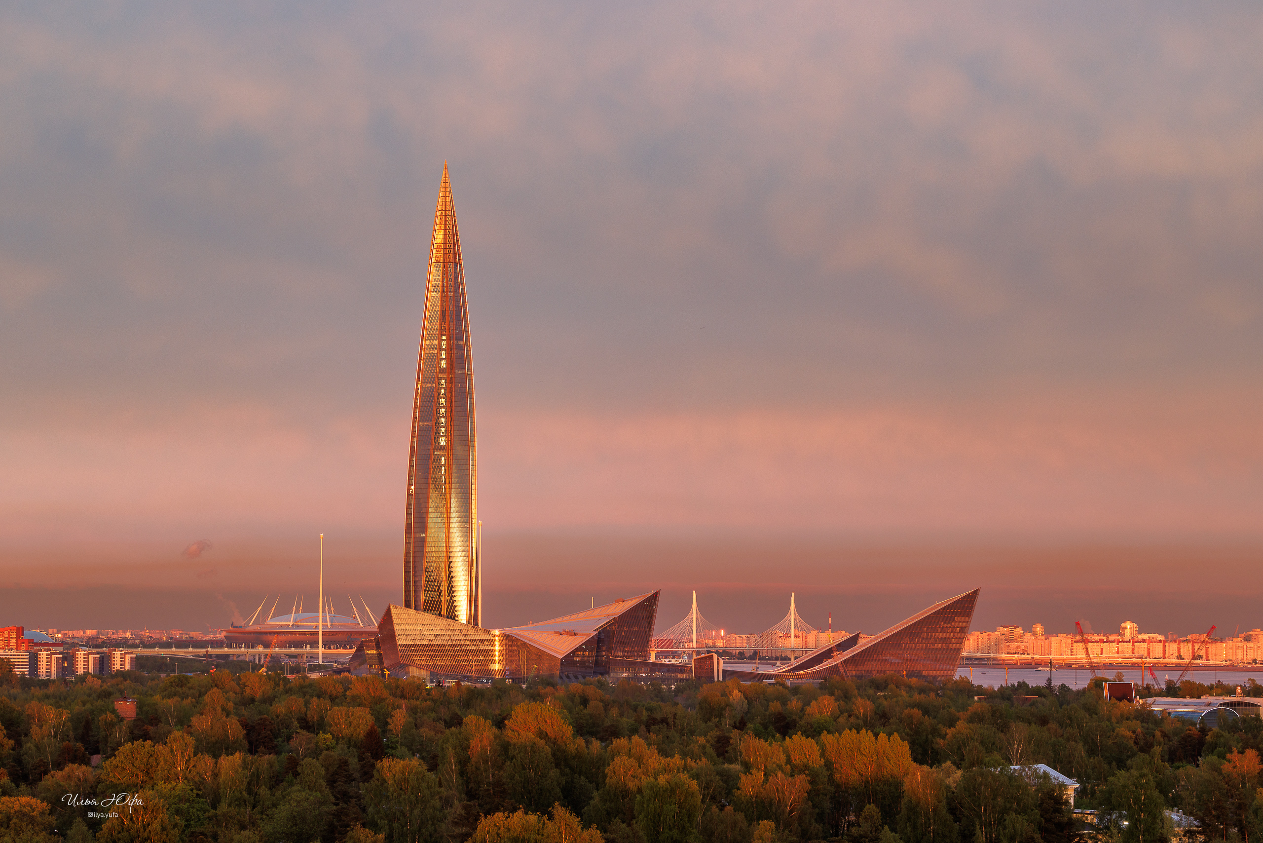 лахта центр, закат, лахта, Илья Юфа