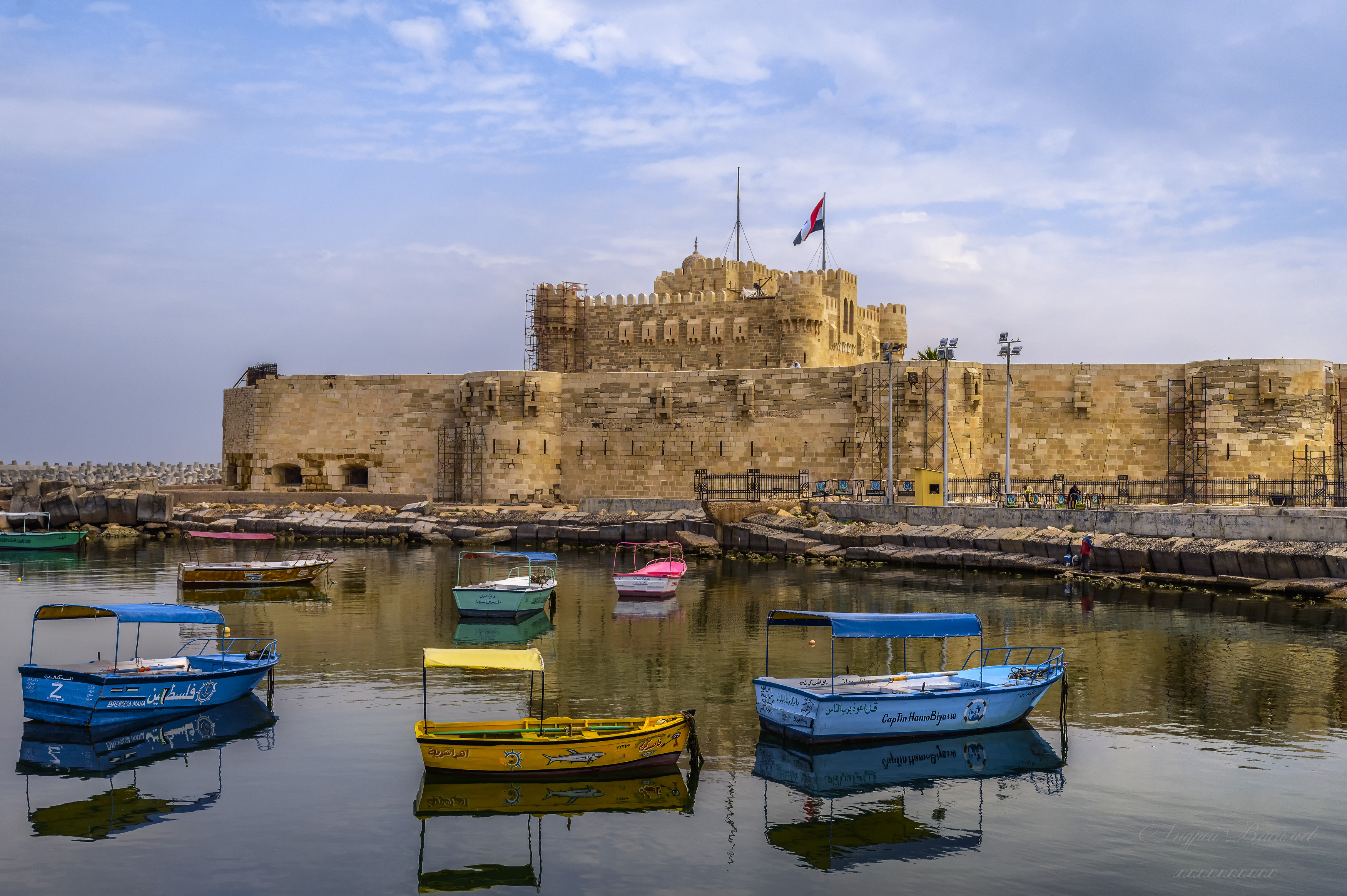 городской пейзаж, архитектура, крепости, форты, Форт Кайт-Бей, Александрия, Египет, Васильев Андрей
