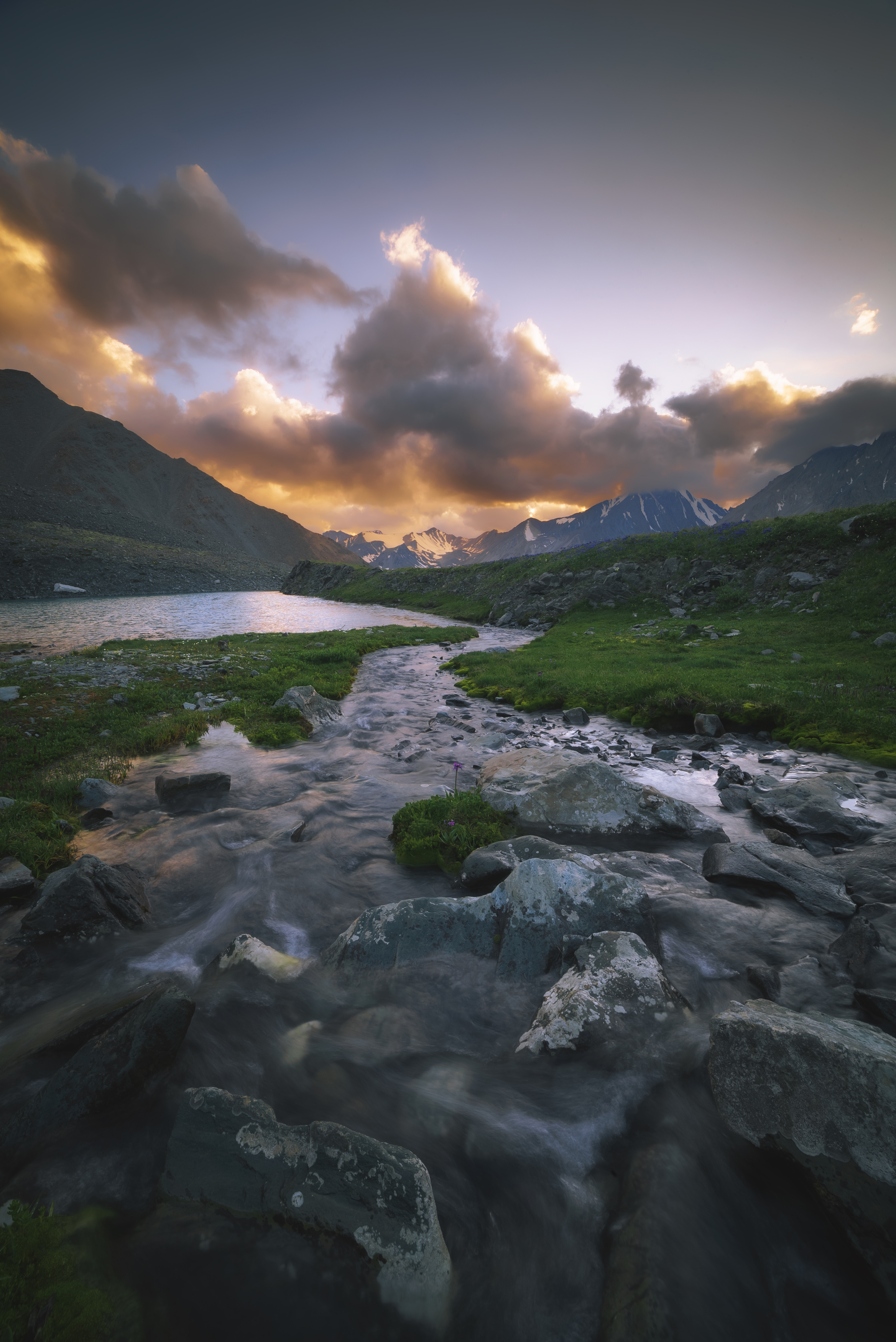 горный алтай, талдура, закат, ручей, Гущин Владимир