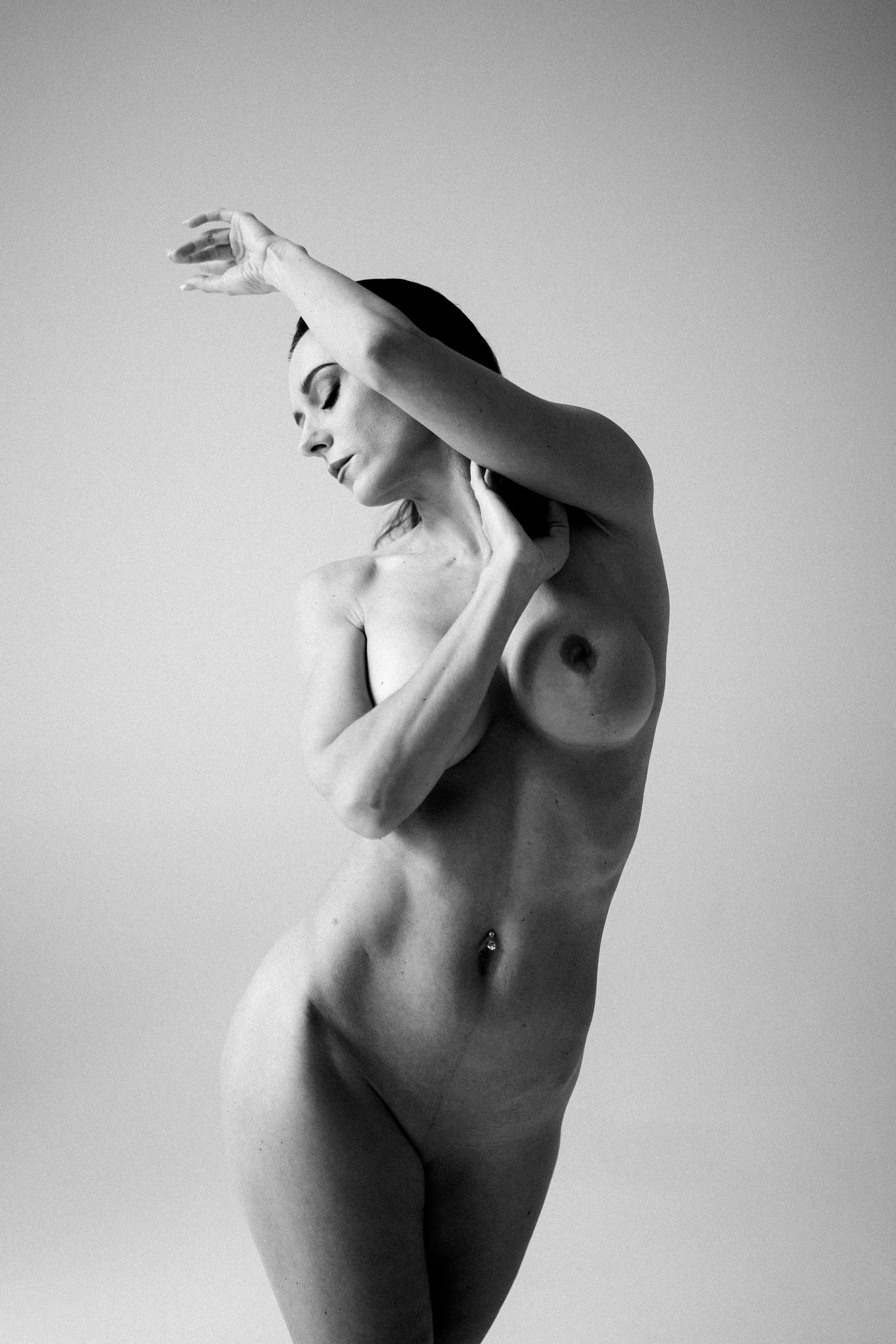 portrait, nude, woman, black and white, Балезин Евгений