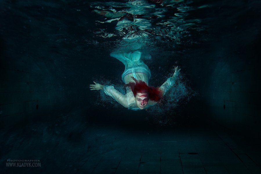 	 woman, underwater, mermaid	, Петр Кладык