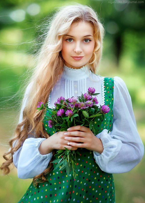 девушка цветы глаза красота , Ольга Бойко