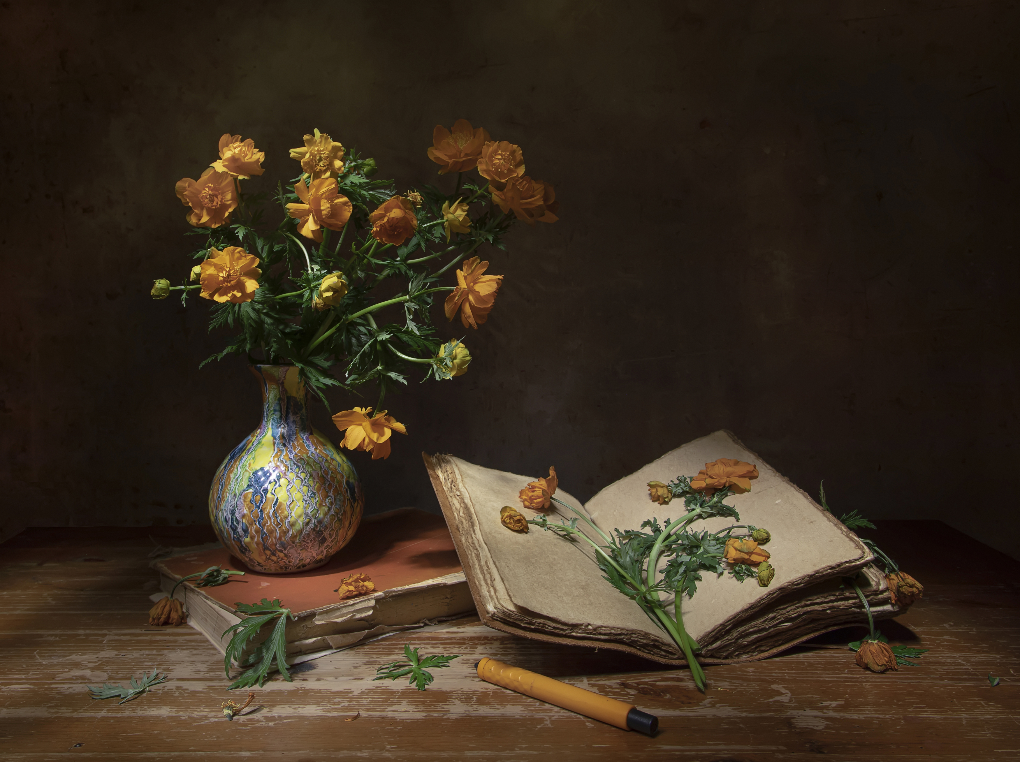 натюрморт, купальница, Татьяна Феденкова