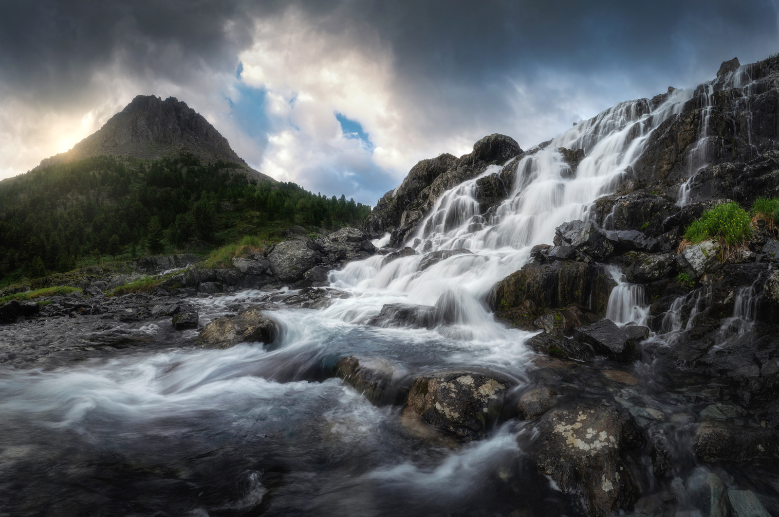 алтай, горный алтай, пейзажи алтая, усть-коксинский район, горная река, водопад, лето в горах, горы, летний алтай, высокогорье, Рубан Елена