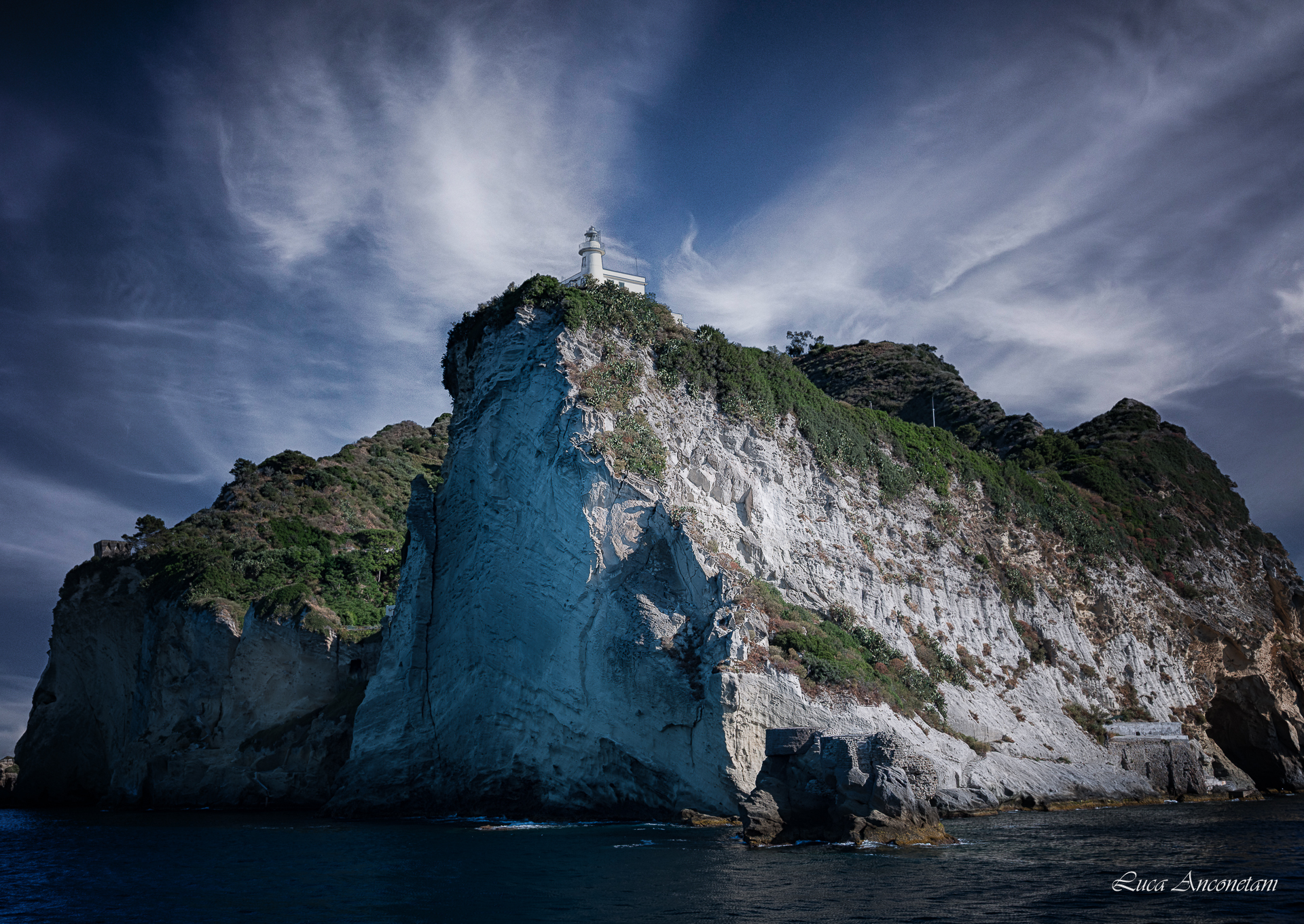 lighthouse italy campania travel sea rock cliff bacoli, Anconetani Luca