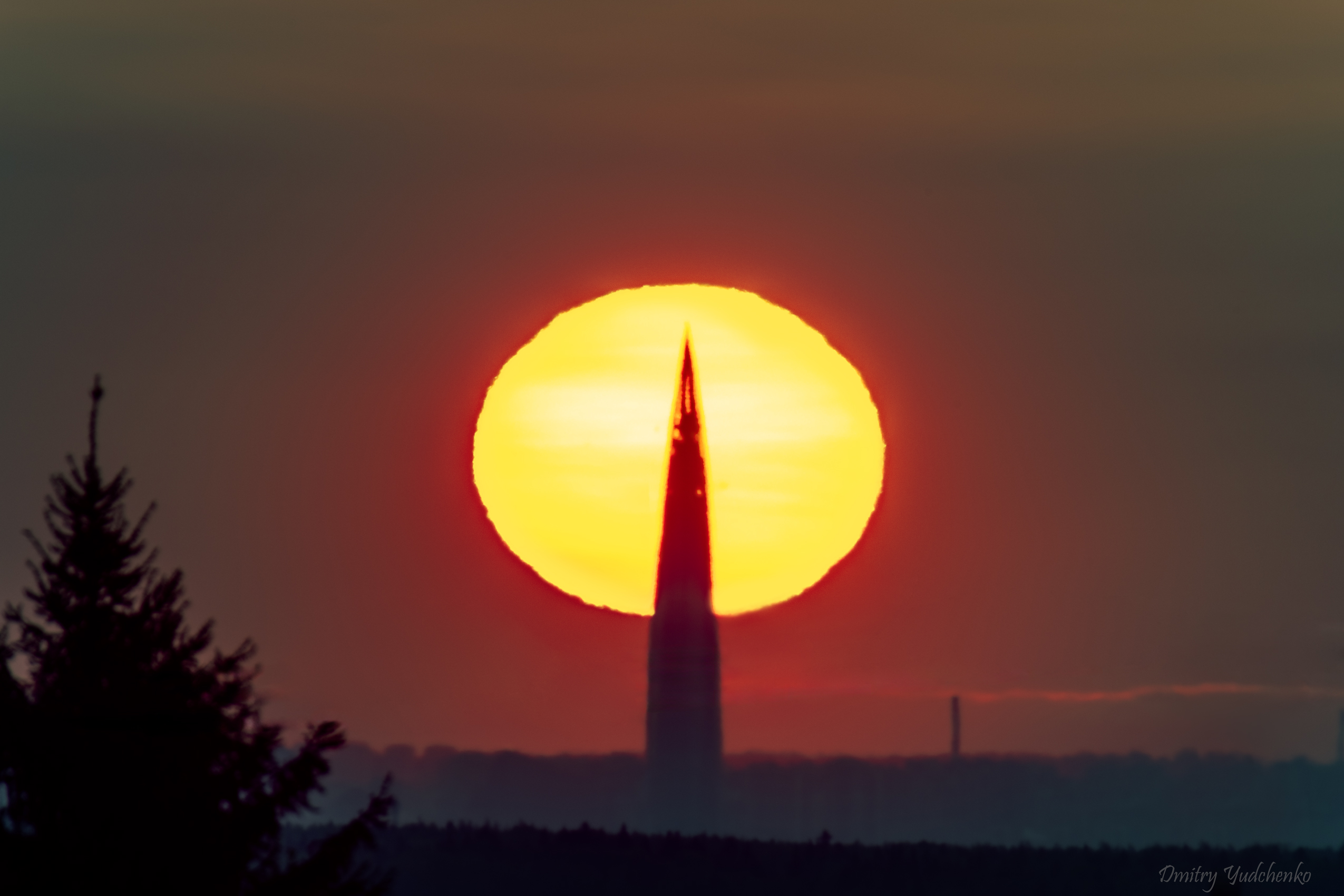 санкт-петербург, лахта-центр, ленинградская область, рассвет, солнце, Dmitry Yudchenko