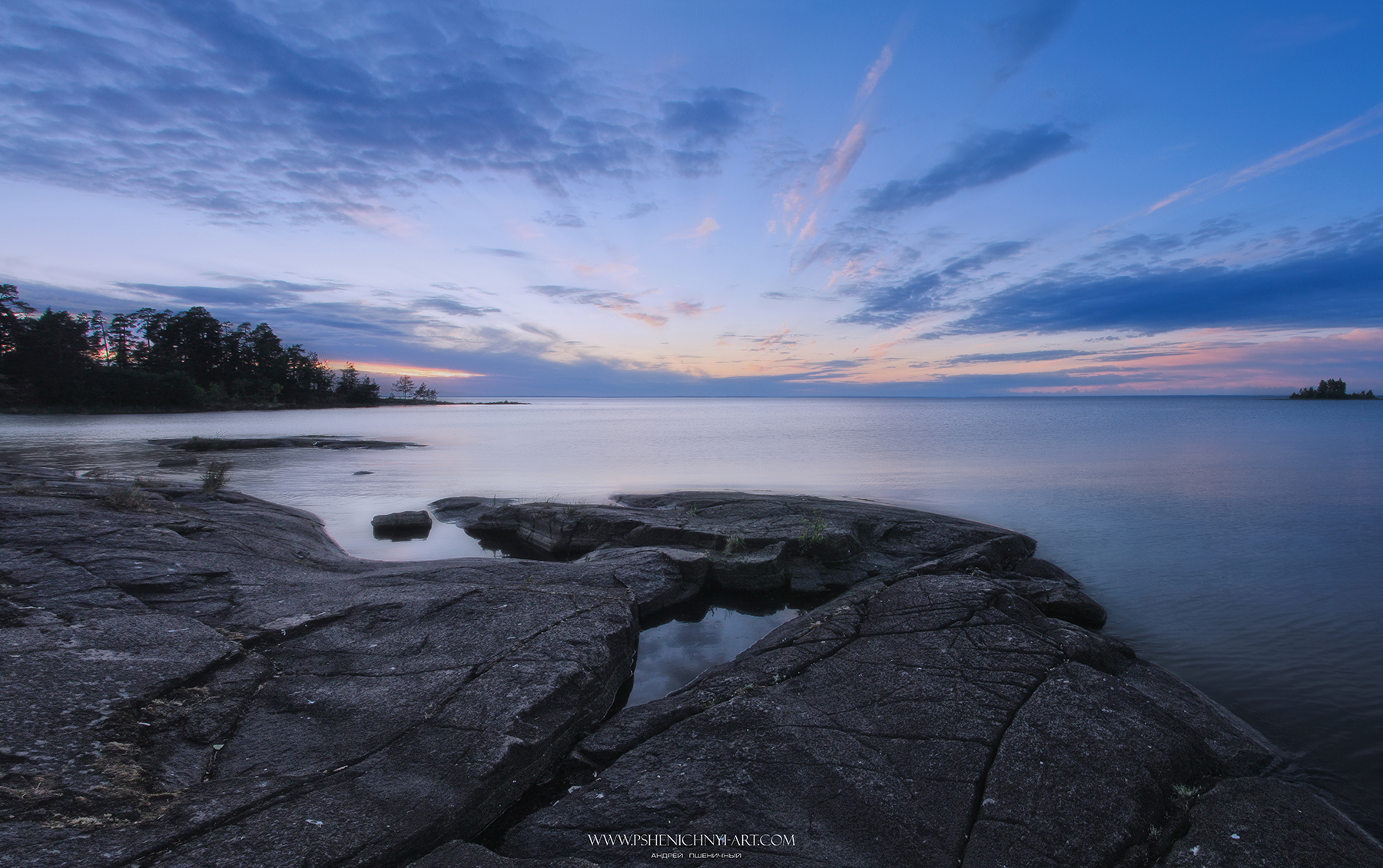карелия, валаам, ладожское озеро, закат, небо, каменный берег, Пшеничный Андрей