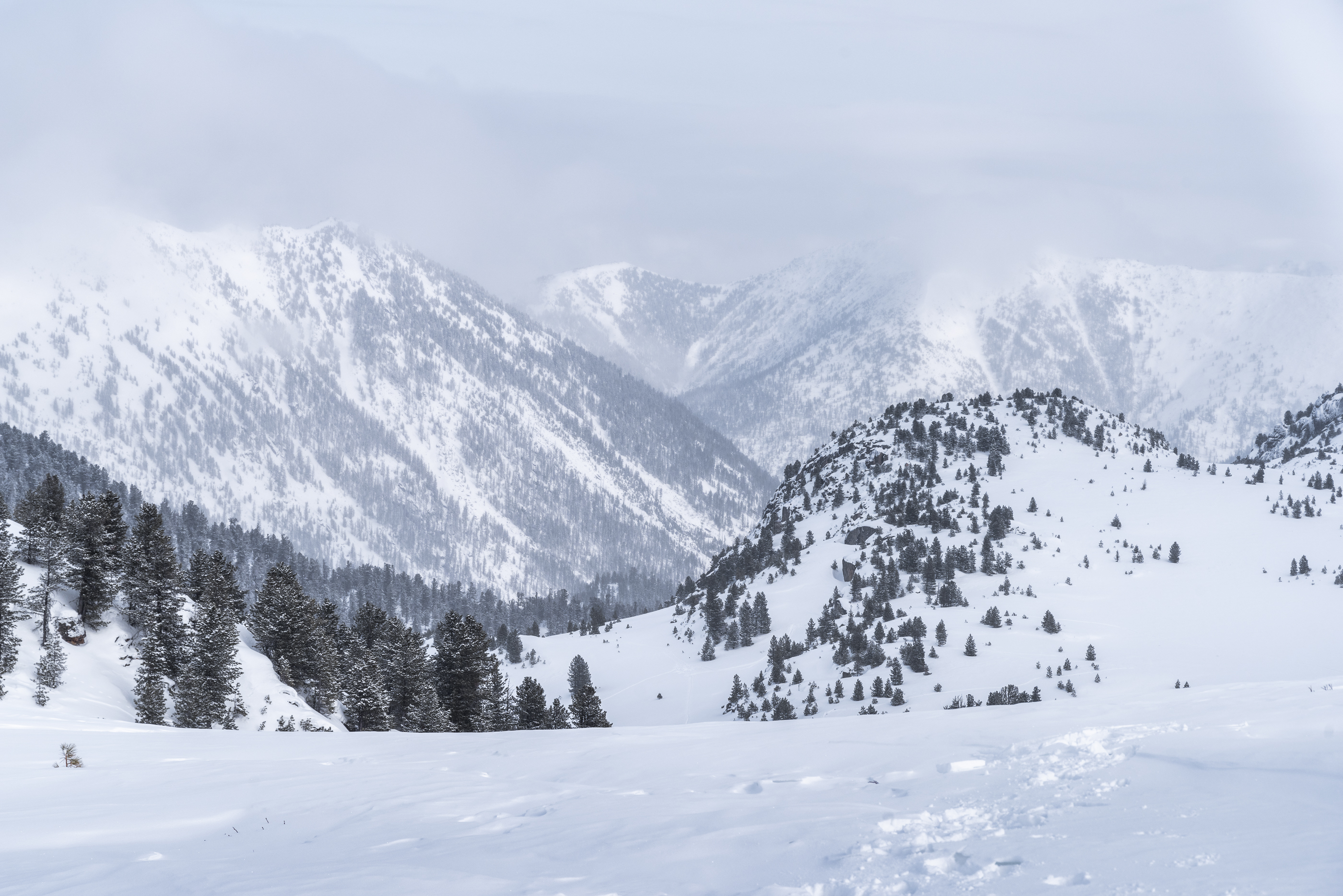 Зима, снег, Хамар-Дабан, Прибайкалье, закат, Evgeniy Khilkevitch