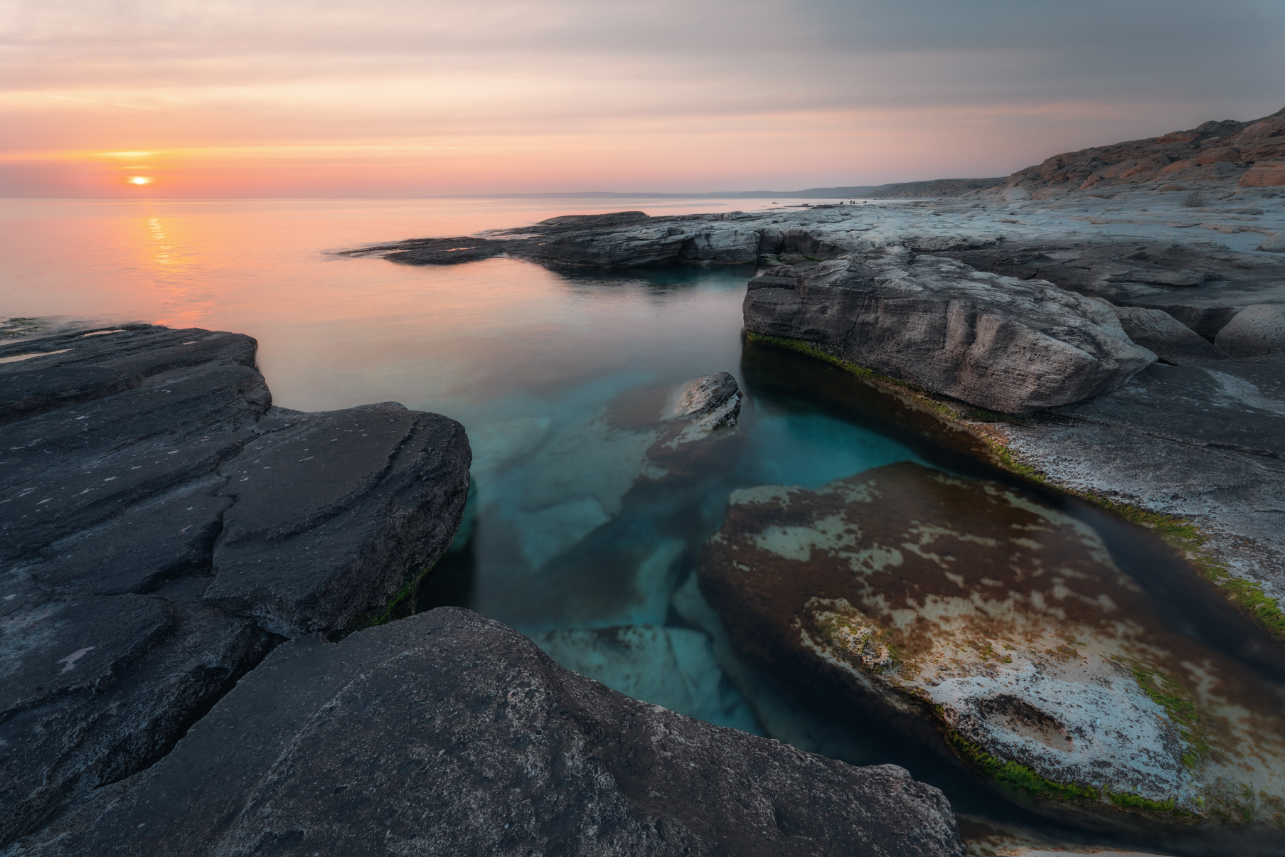 Казахстан Мангистау Мангышлак Каспийское_море каспий голубая_бухта закат вечер, Шишкин Дмитрий