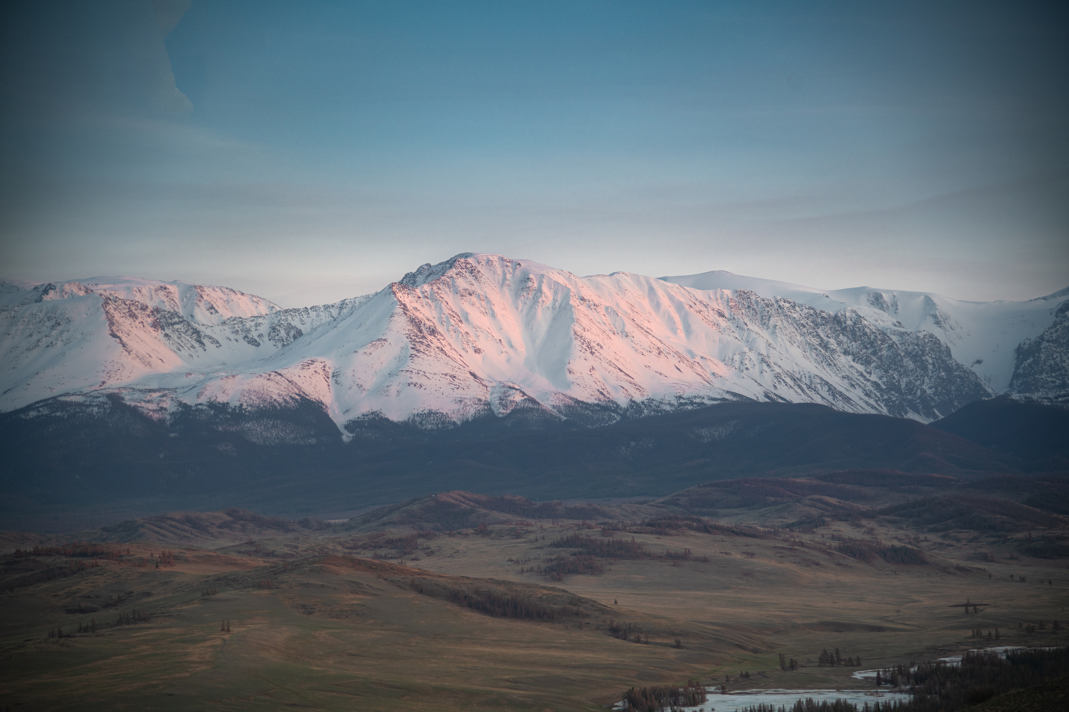 Горы, лес, снег, снежные вершины, Алтай, Denis Koshkin