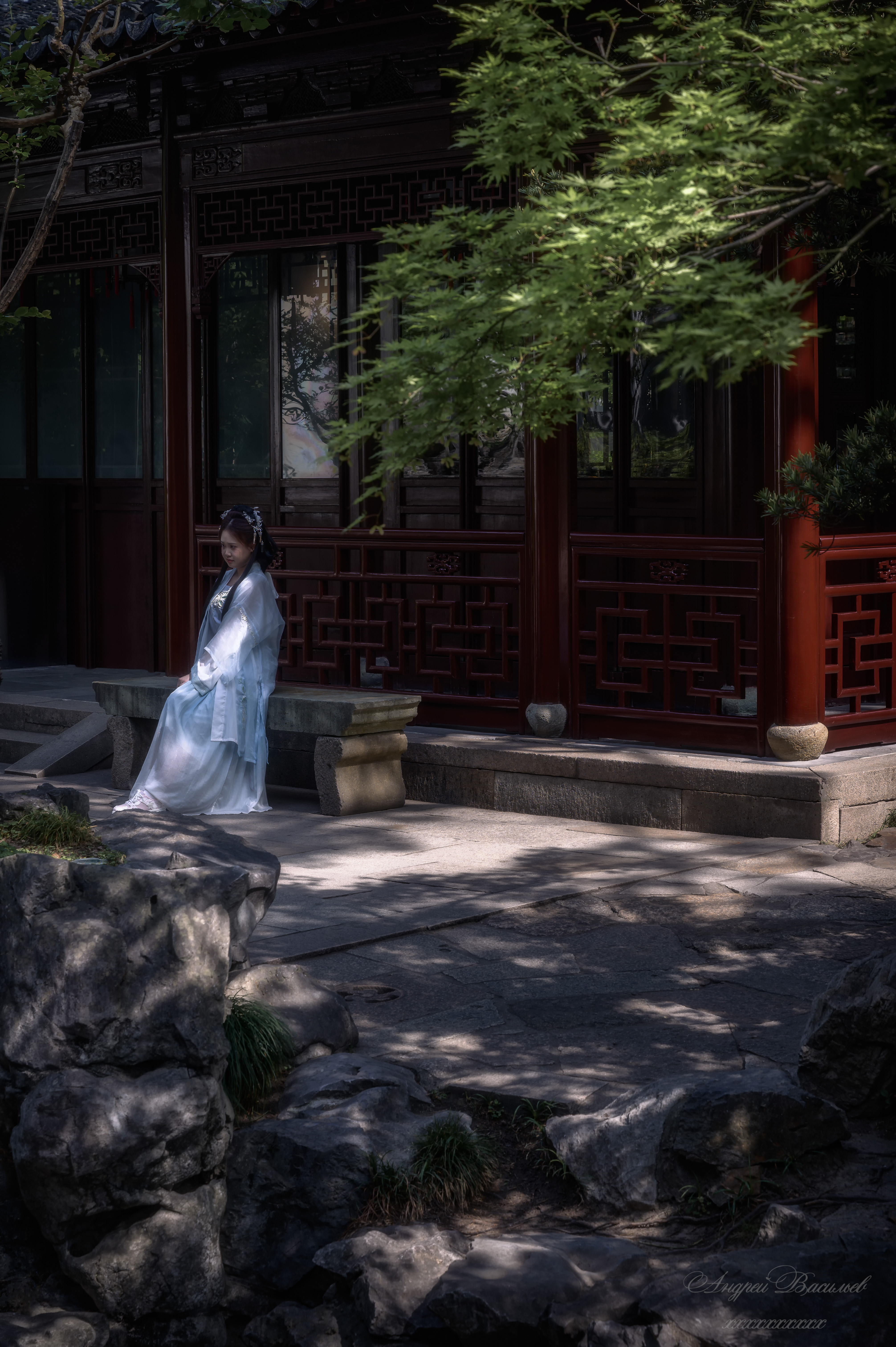 стрит, репортаж, девушка в саду, сад радости, юй юань, шанхай, китай, Васильев Андрей