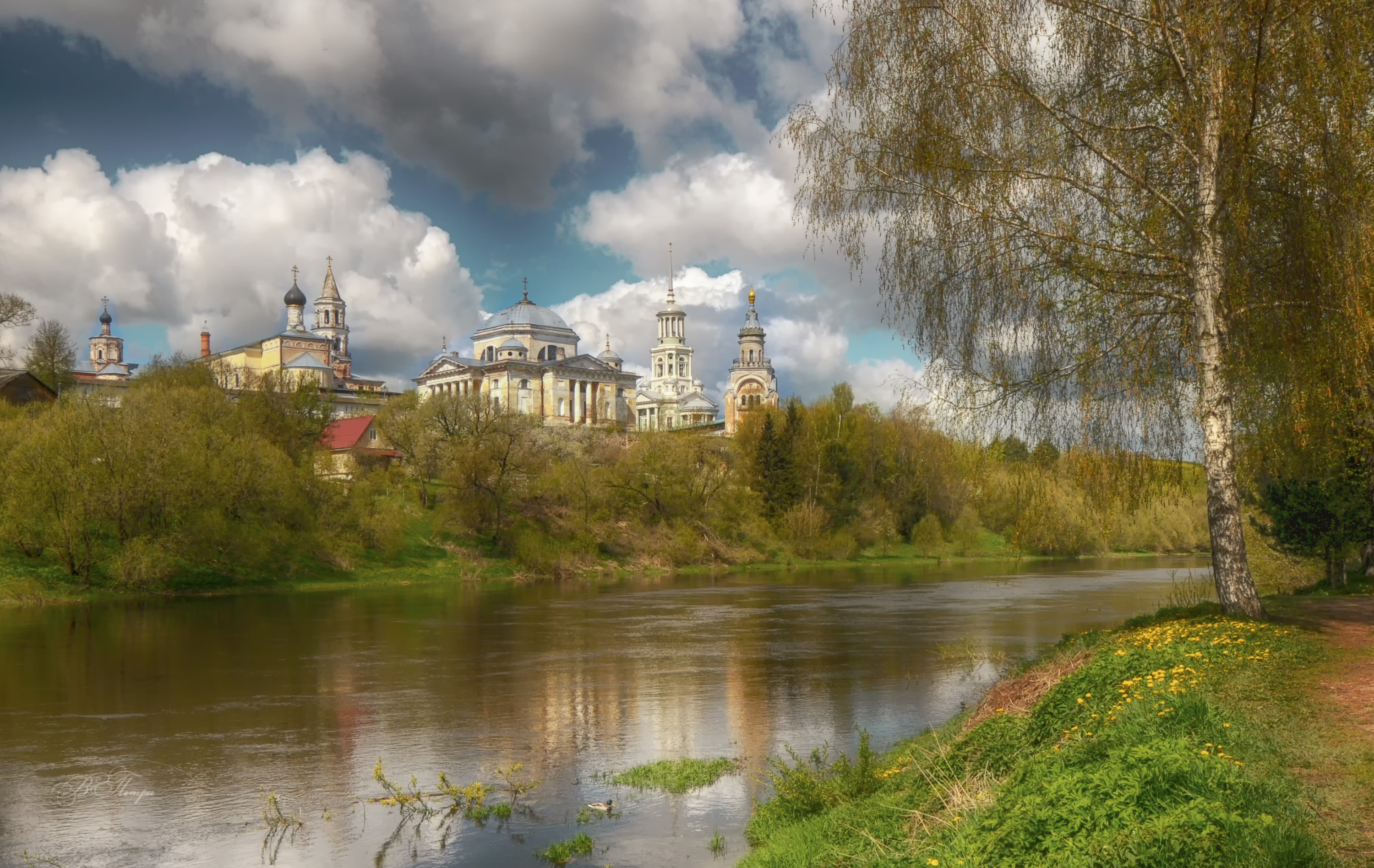 речка монастырь отражения деревья, Вера Петри