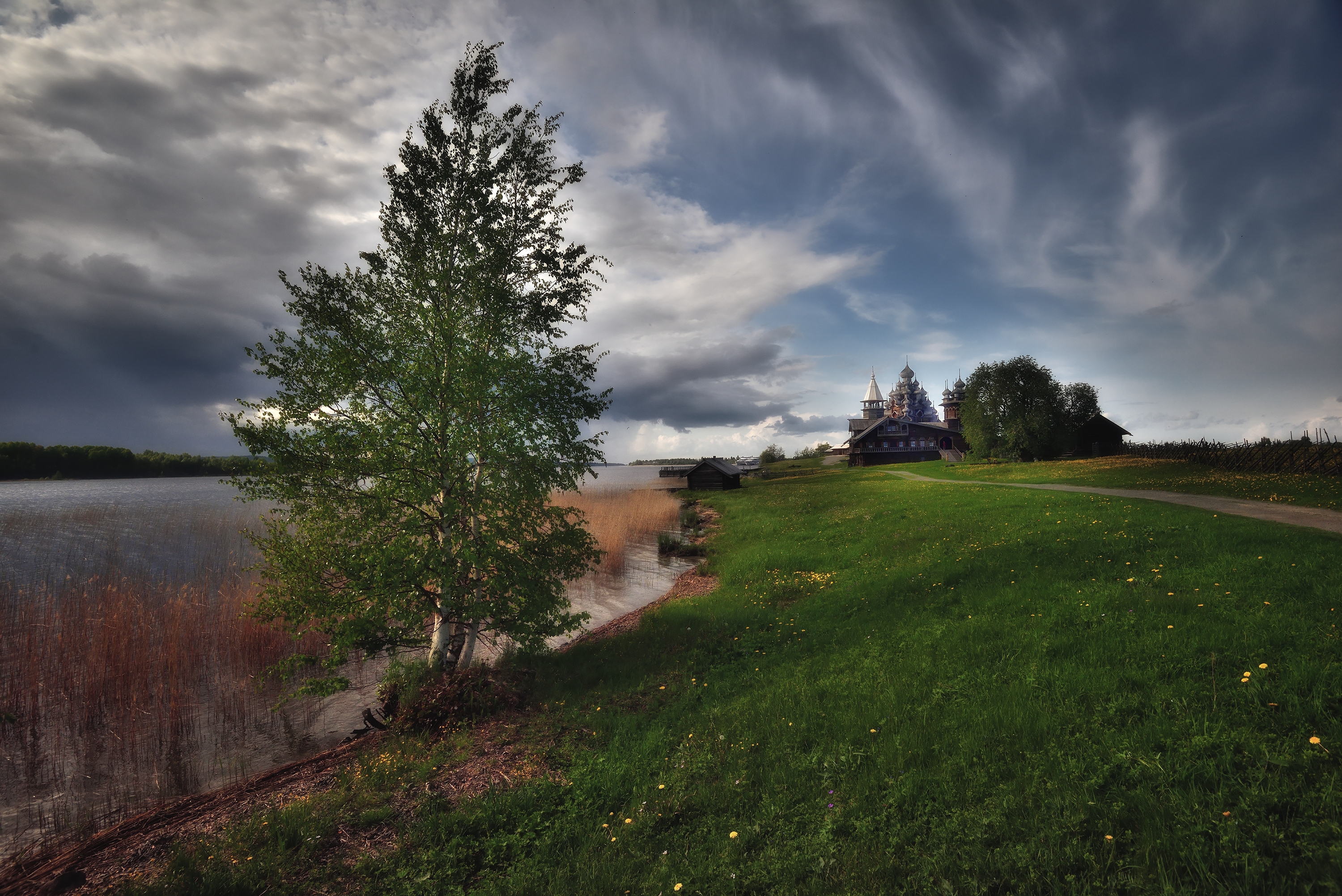 карелия, кижи, природа, гроза, небо, Алексей Никонов