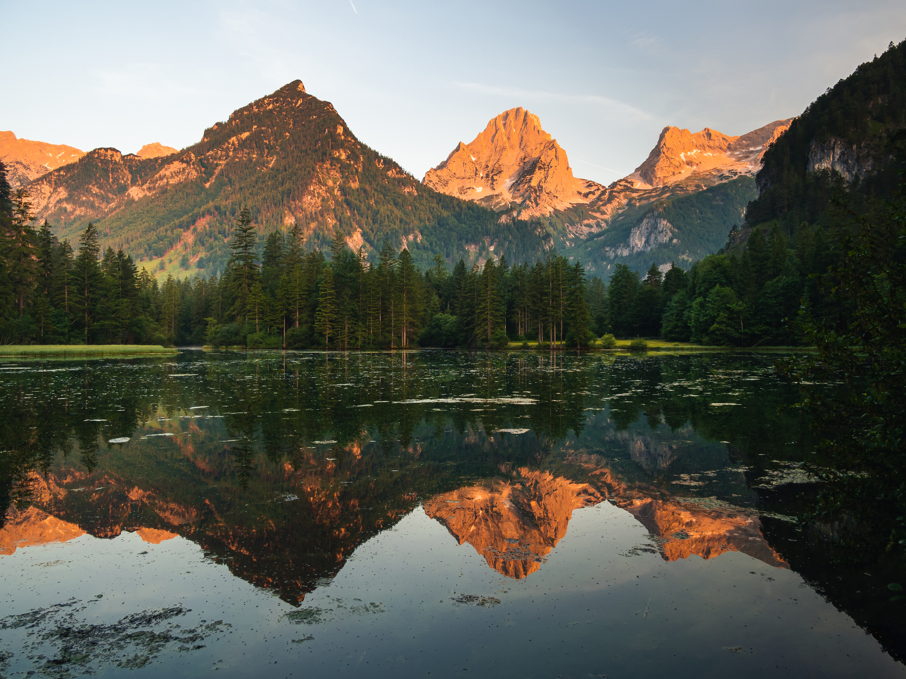 summer,sunrise,totes gebirge,mountains,sun rays,morning,lake,water,reflection,landscape,alps, Slavomír Gajdoš