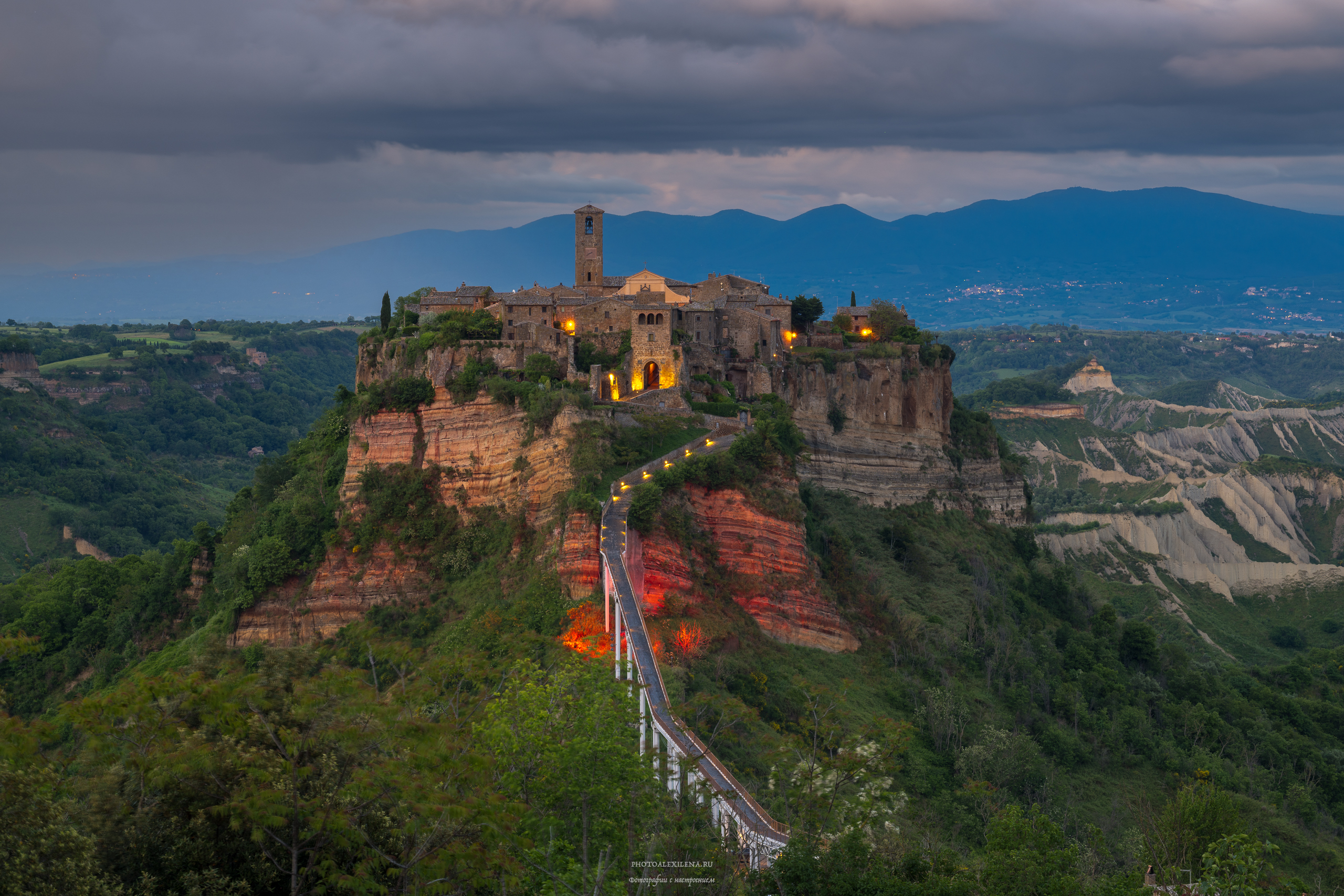 чивита-ди-баньореджо, италия, лацио, город, этрусски, путешествия, ночь, пейзаж, Александр Константинов