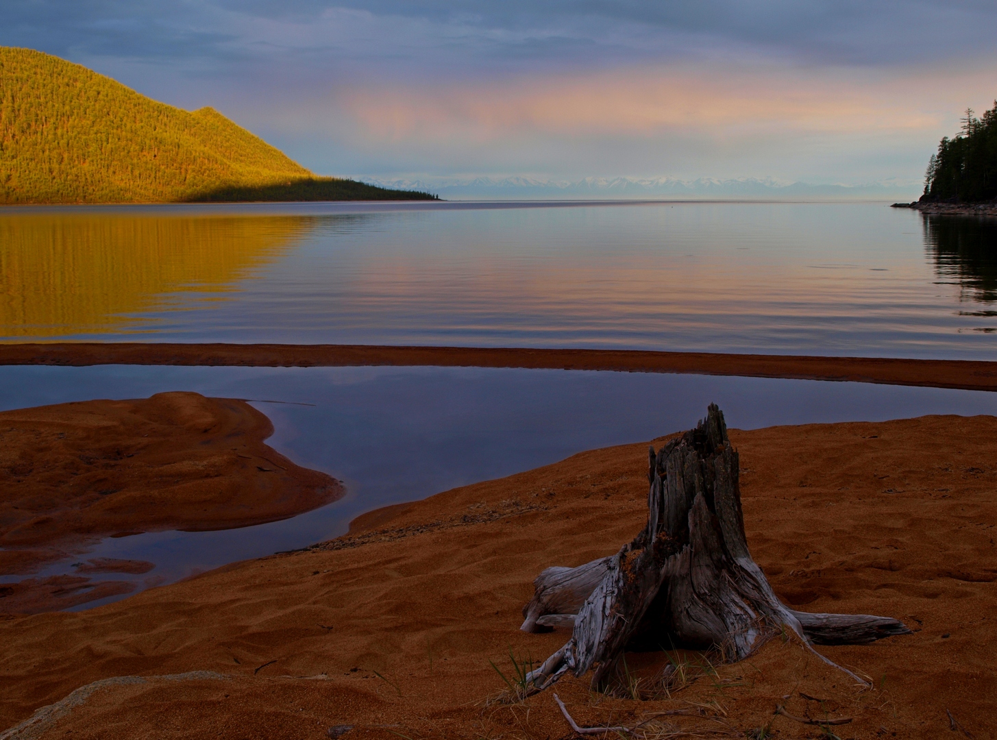 горы озеро пейзаж облака отражение утро весна, Мурзинов Виктор