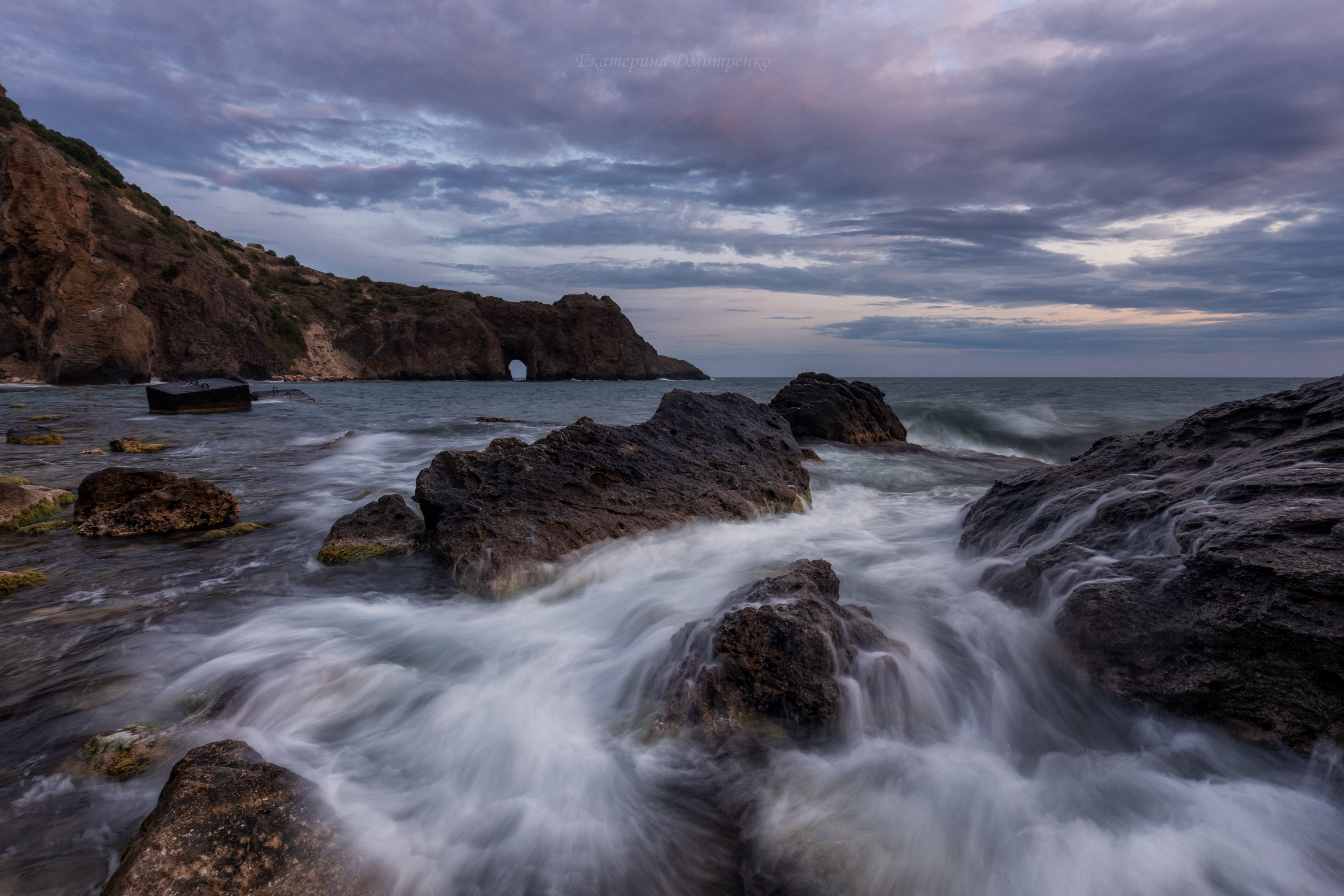 крым, море, севастополь, закат, грот дианы, фиолент, морской пейзаж, волны, скалы, Дмитренко Екатерина