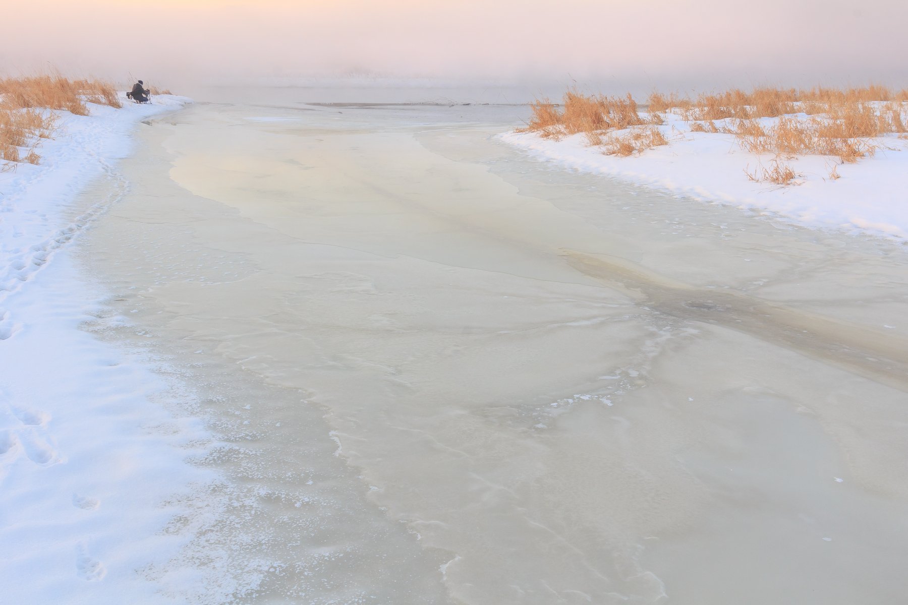 арамиль, урал, река, лед, трава, зима, снег, пейзаж, утро, восход, закат, фотограф, Сергей Гарифуллин