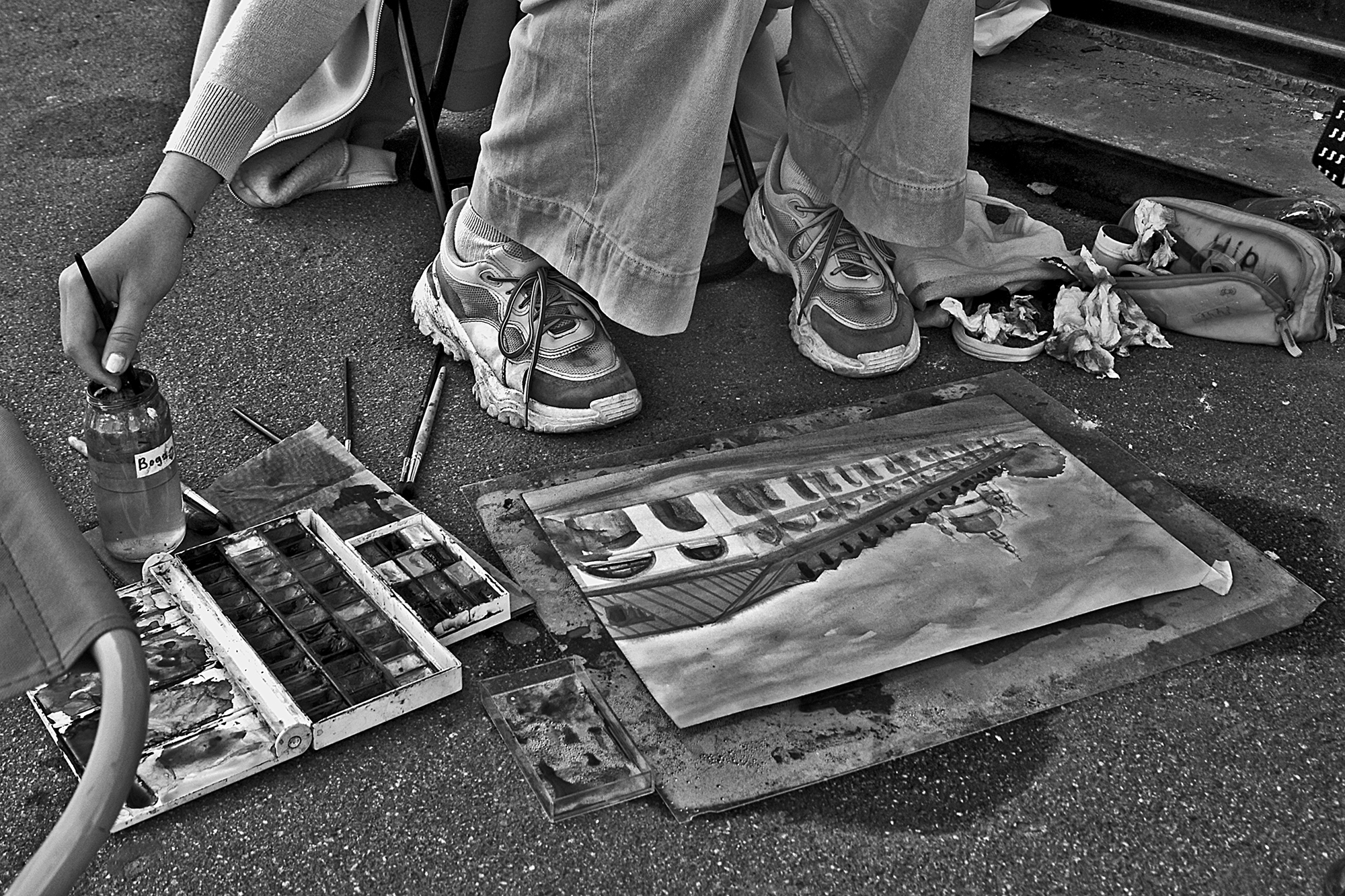 улица, художник, петербург, чб,, апатиты, Николай Смоляк